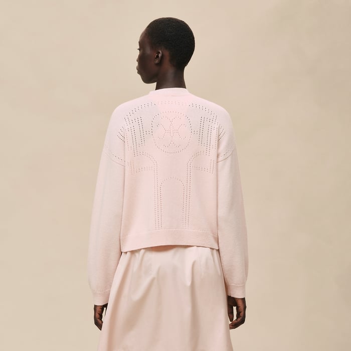 Rose Palomino Cashmere Long-sleeve Cardigan