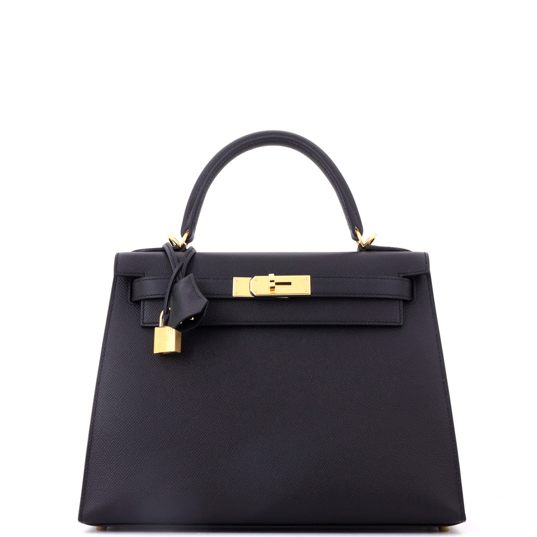 Kelly Handbag Noir Epsom with Gold Hardware 28