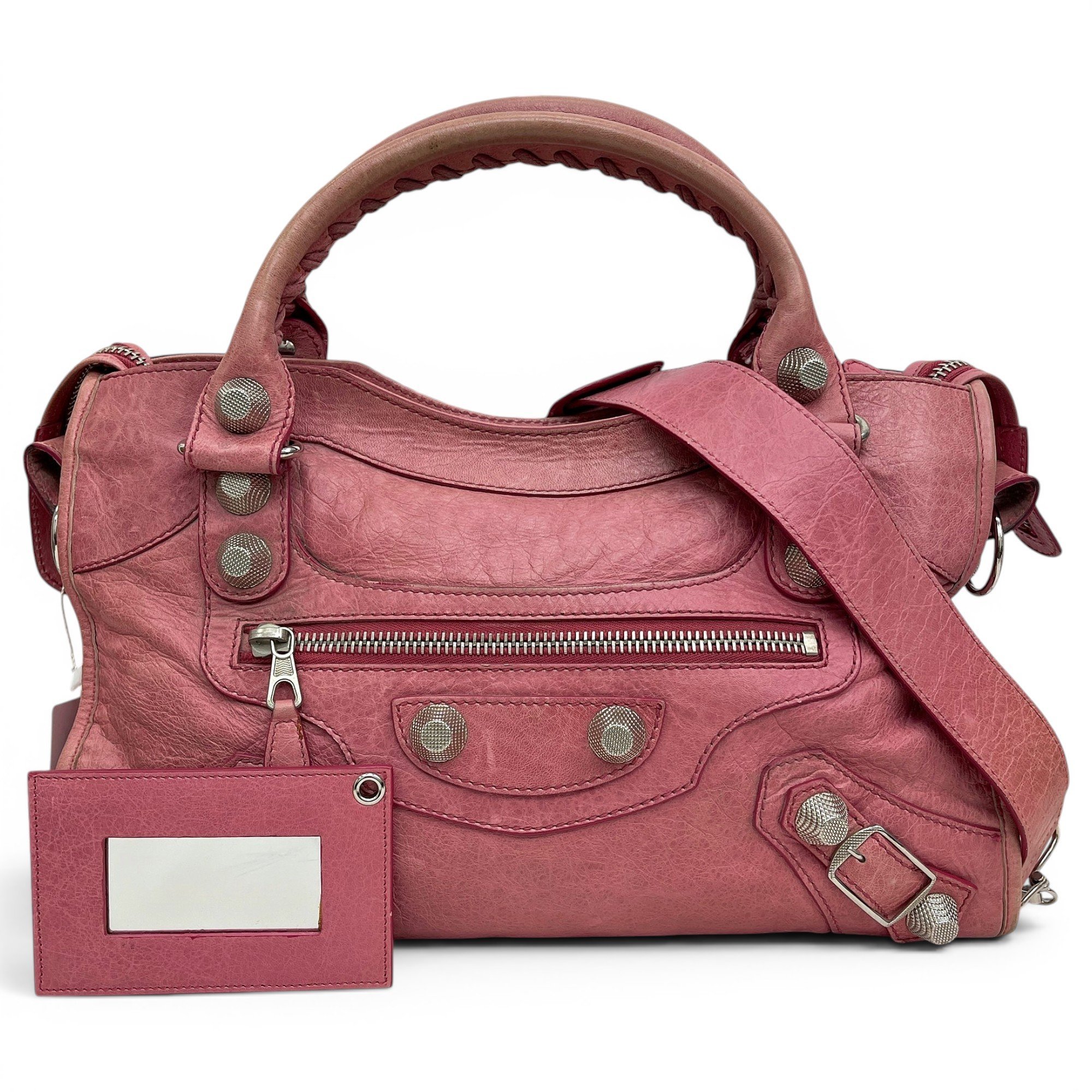City leather handbag