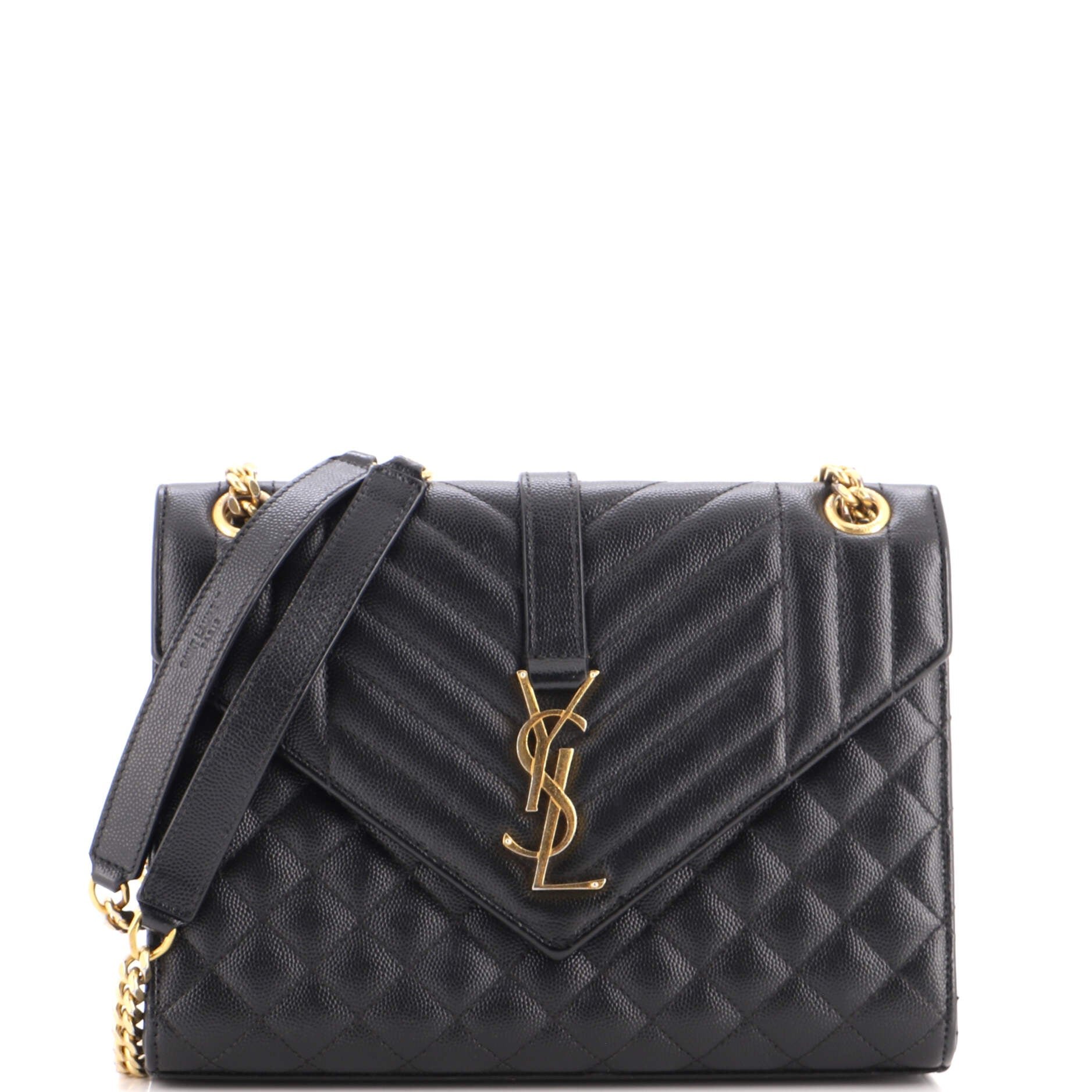 Classic Monogram Envelope Satchel Mixed Matelasse Leather Medium