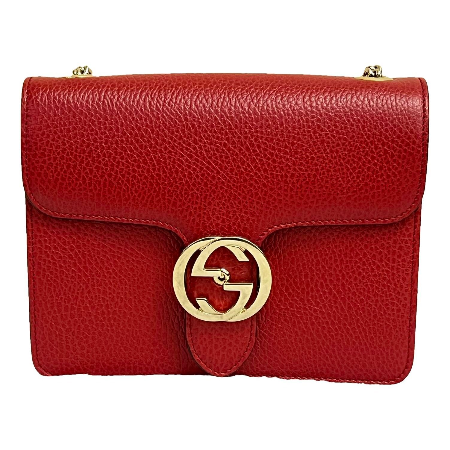 Interlocking leather handbag