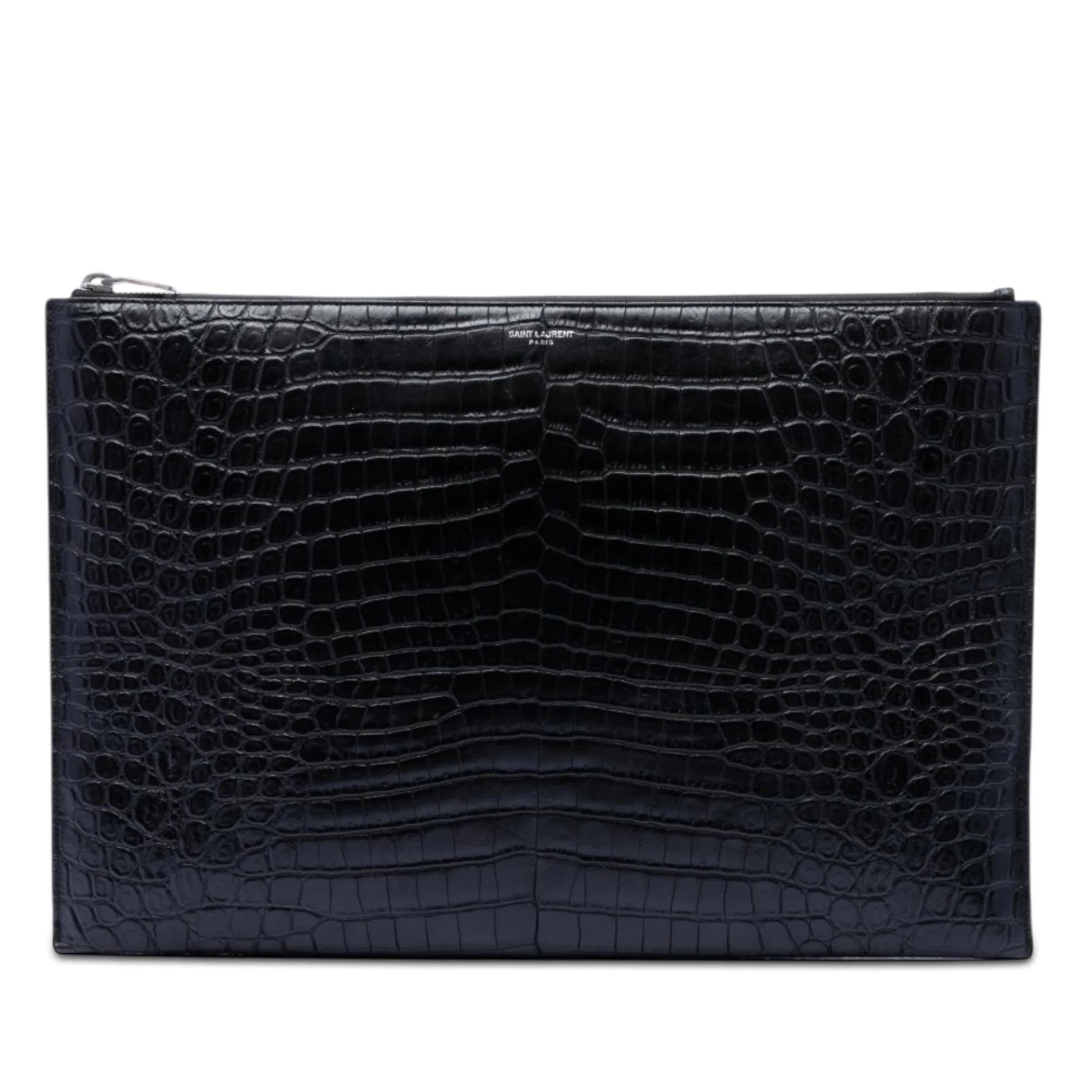 Leather clutch bag