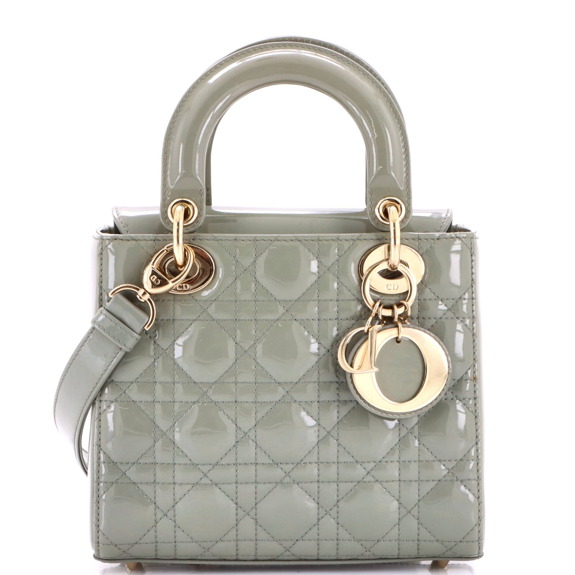 Lady Dior Bag Cannage Quilt Patent Small
