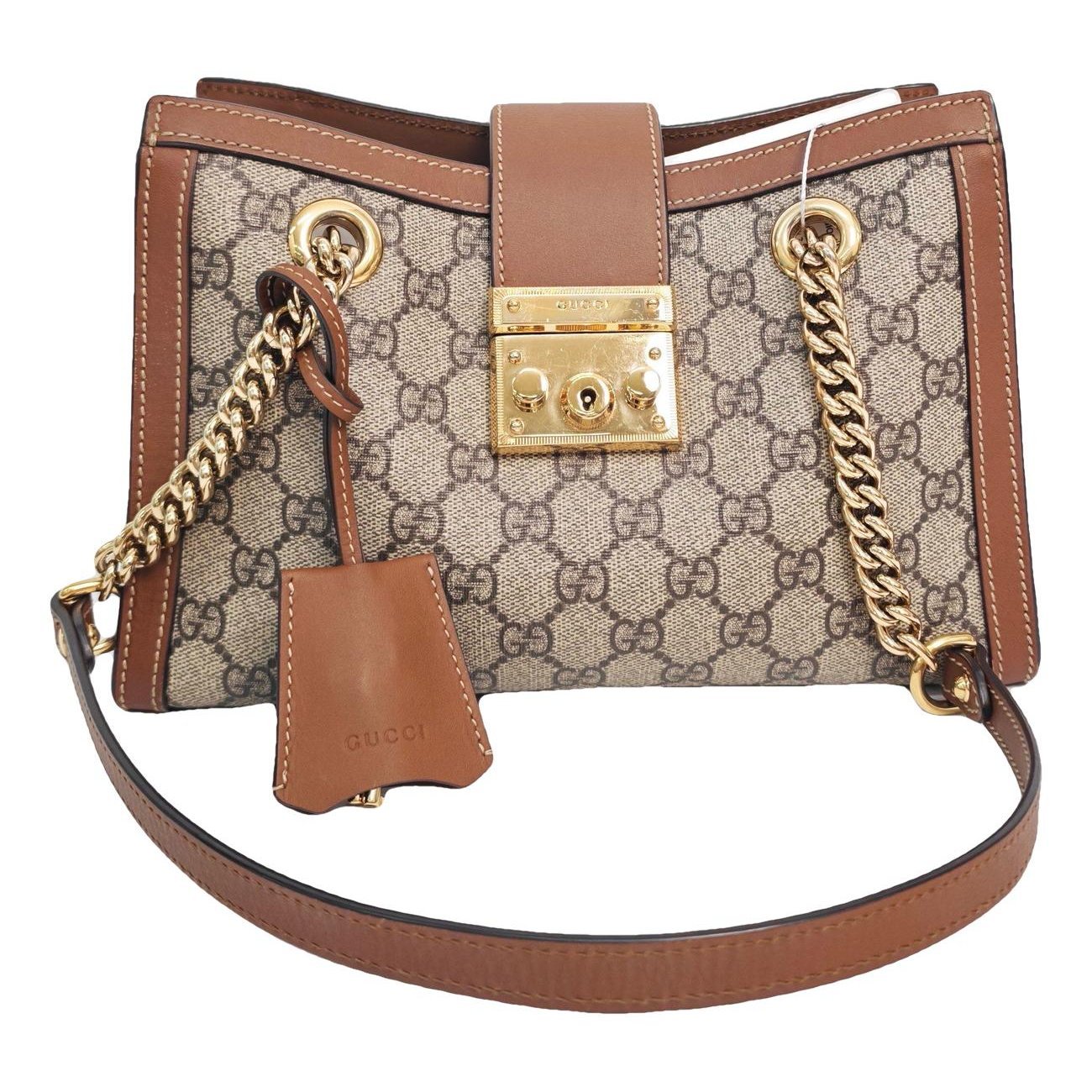 Padlock leather handbag