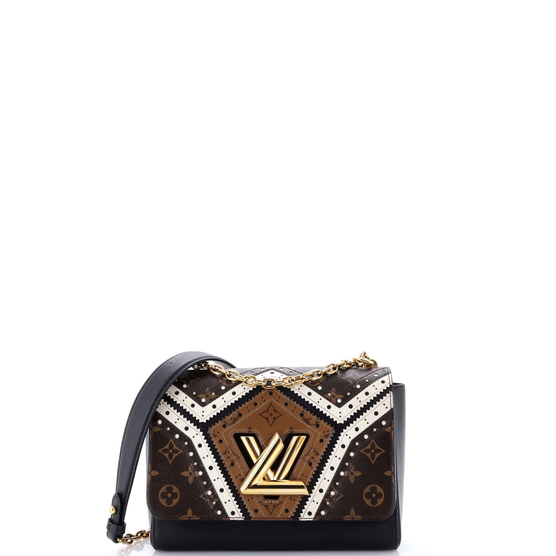 Twist Handbag Limited Edition Brogue Reverse Monogram Canvas and Leather MM