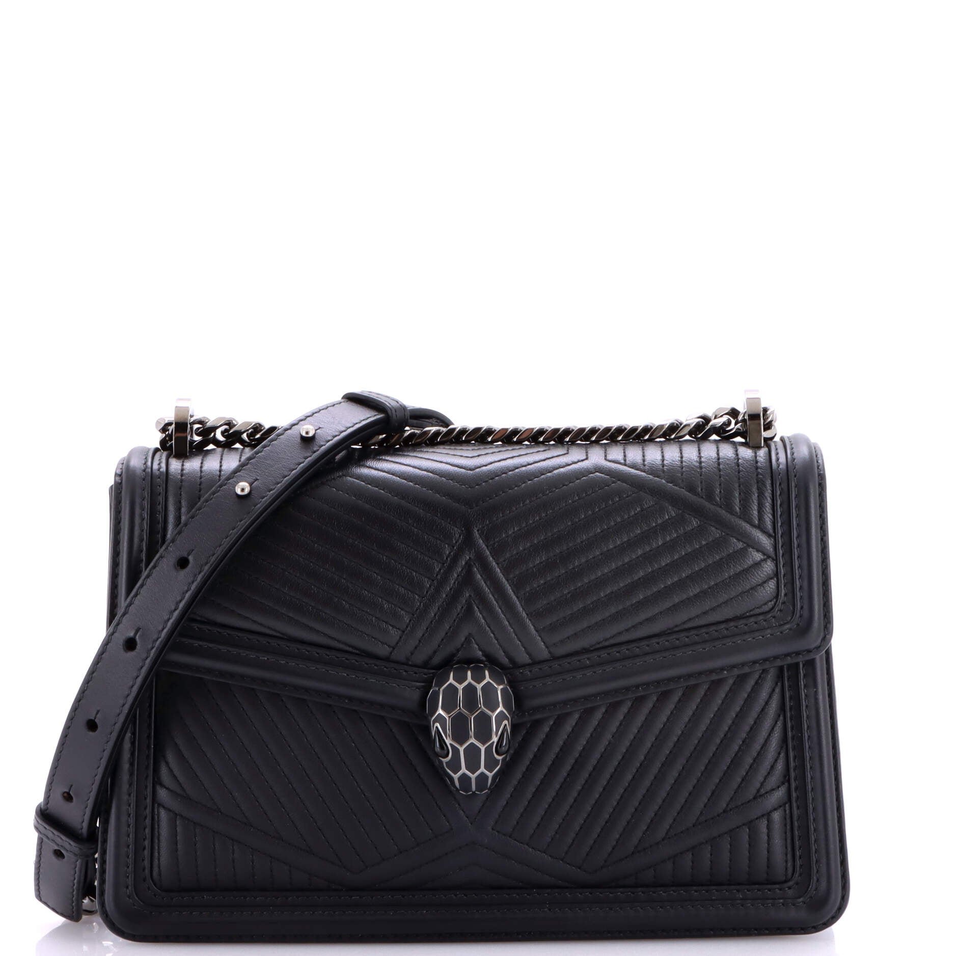 Serpenti Forever Shoulder Bag Quilted Leather Small