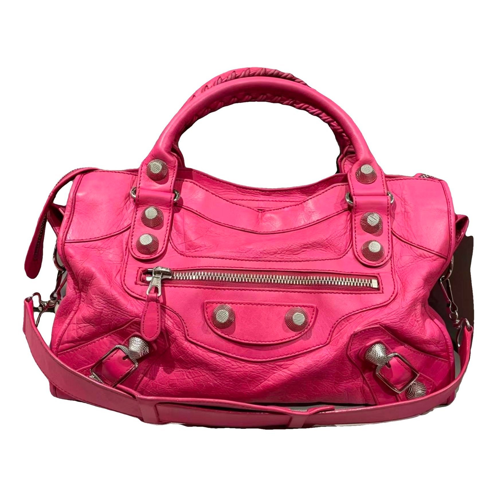City leather handbag