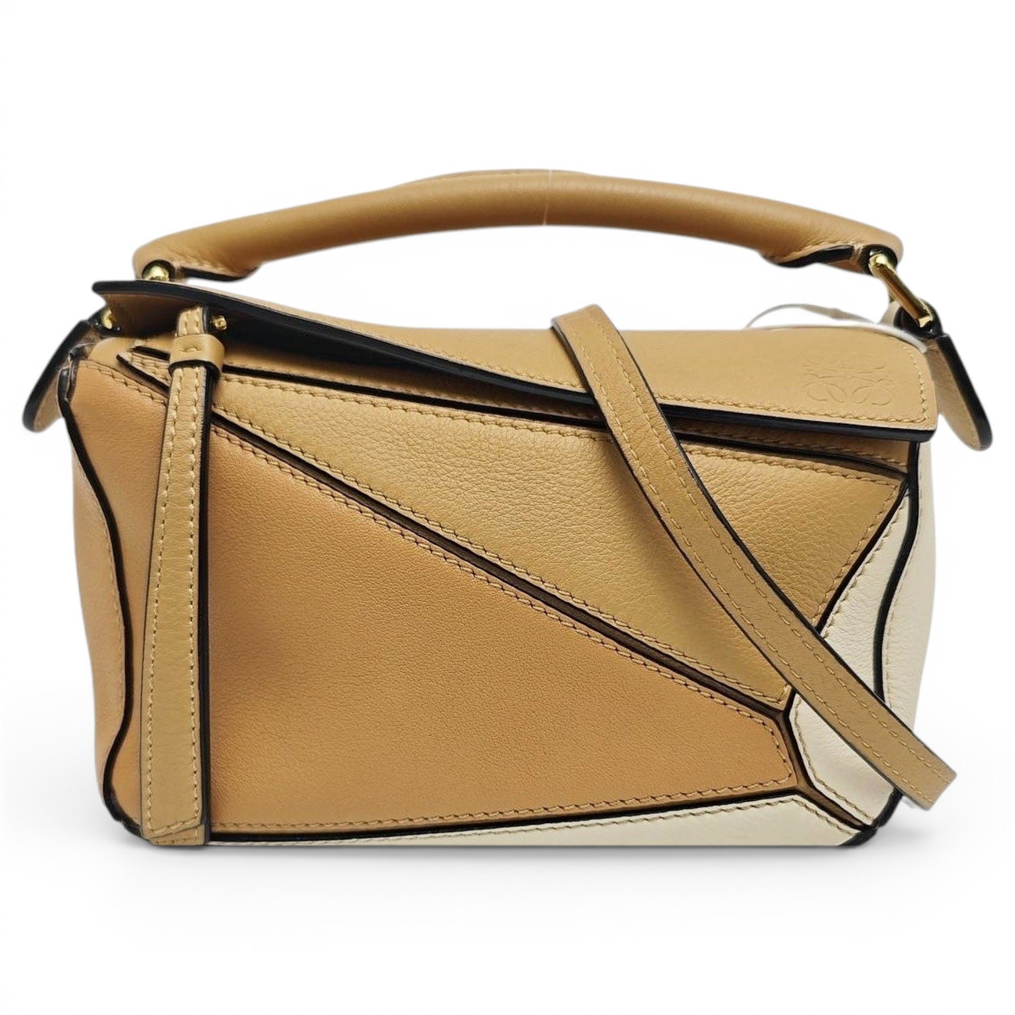 Puzzle leather handbag