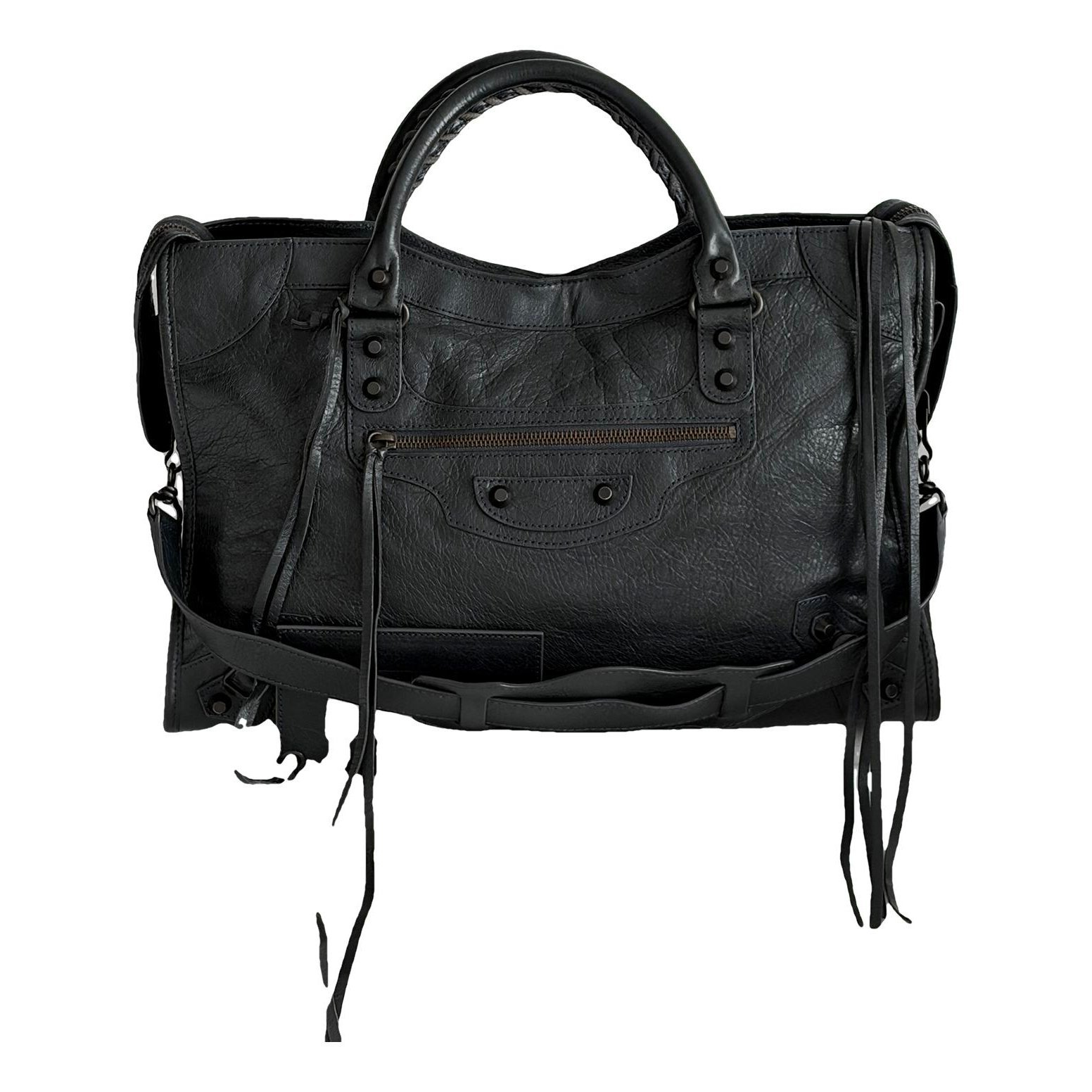 City leather handbag