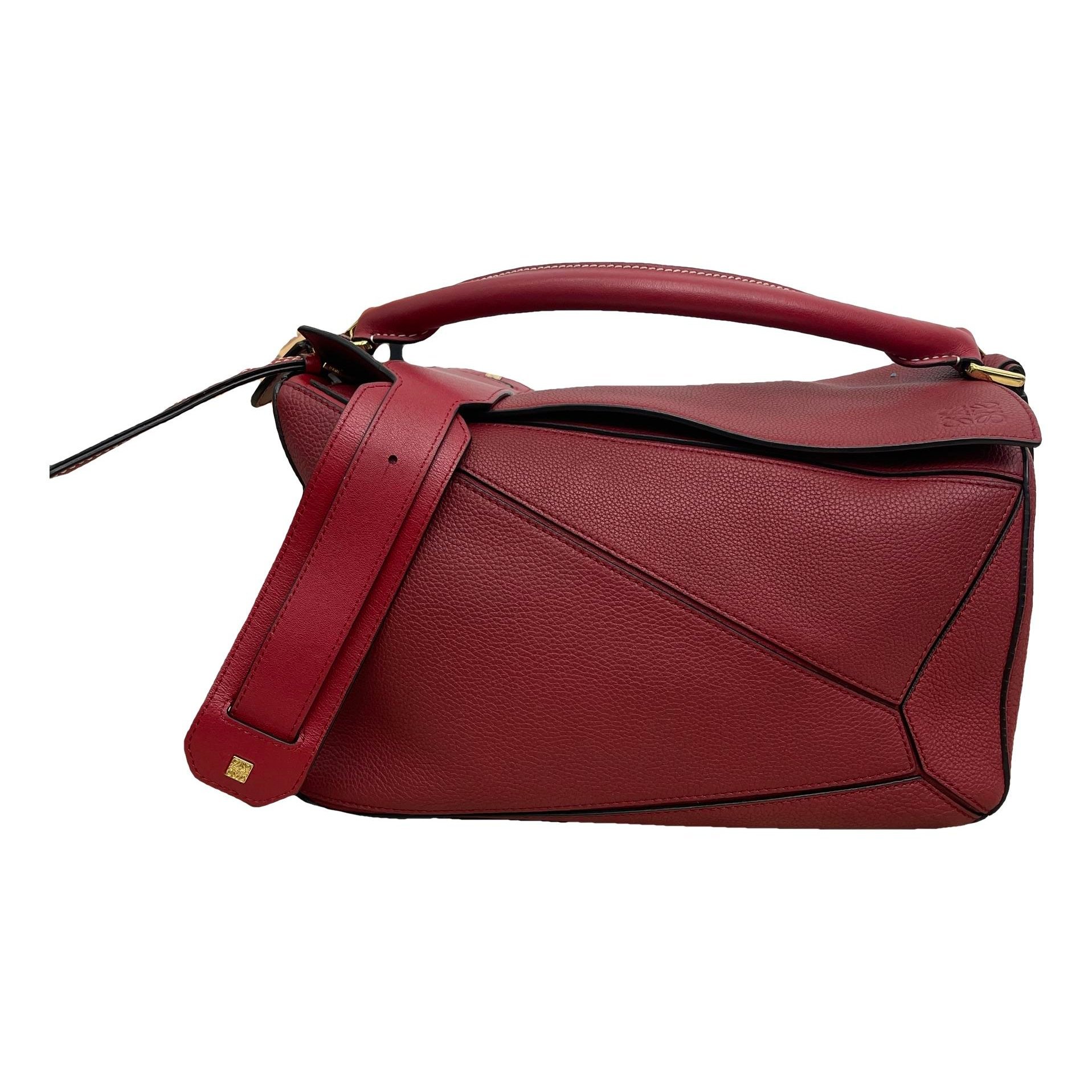 Puzzle leather handbag