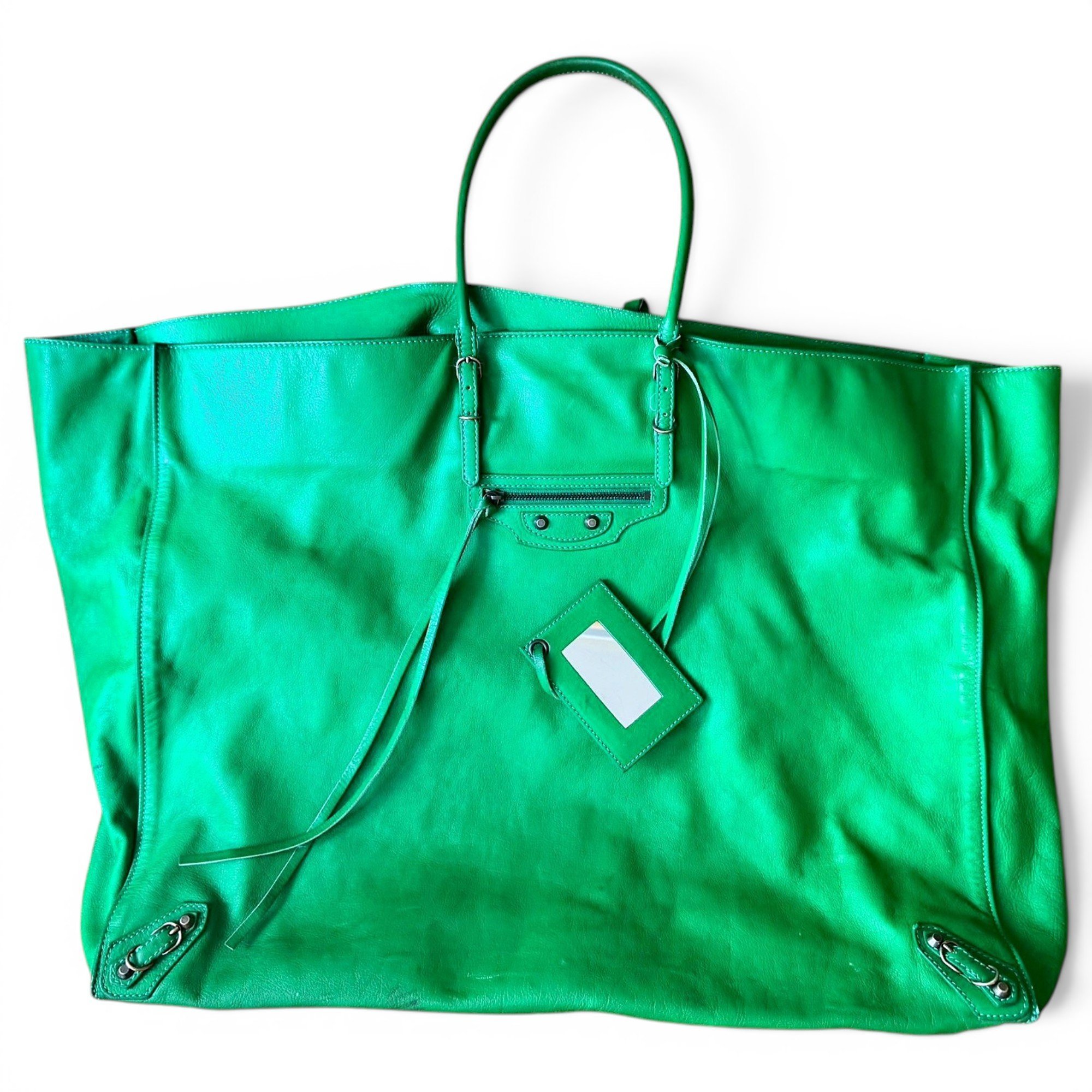 Papier leather handbag