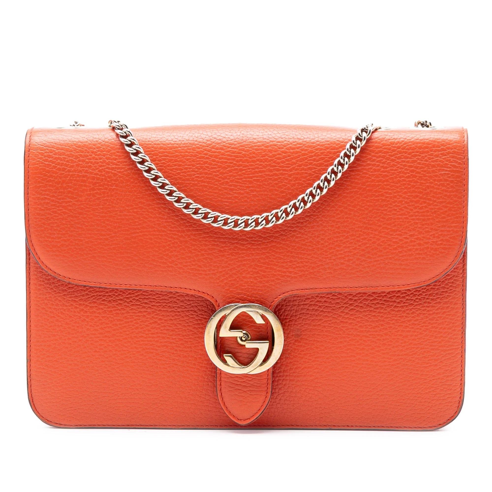 Interlocking pony-style calfskin crossbody bag