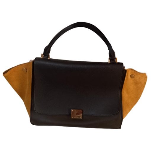 Trapèze leather handbag