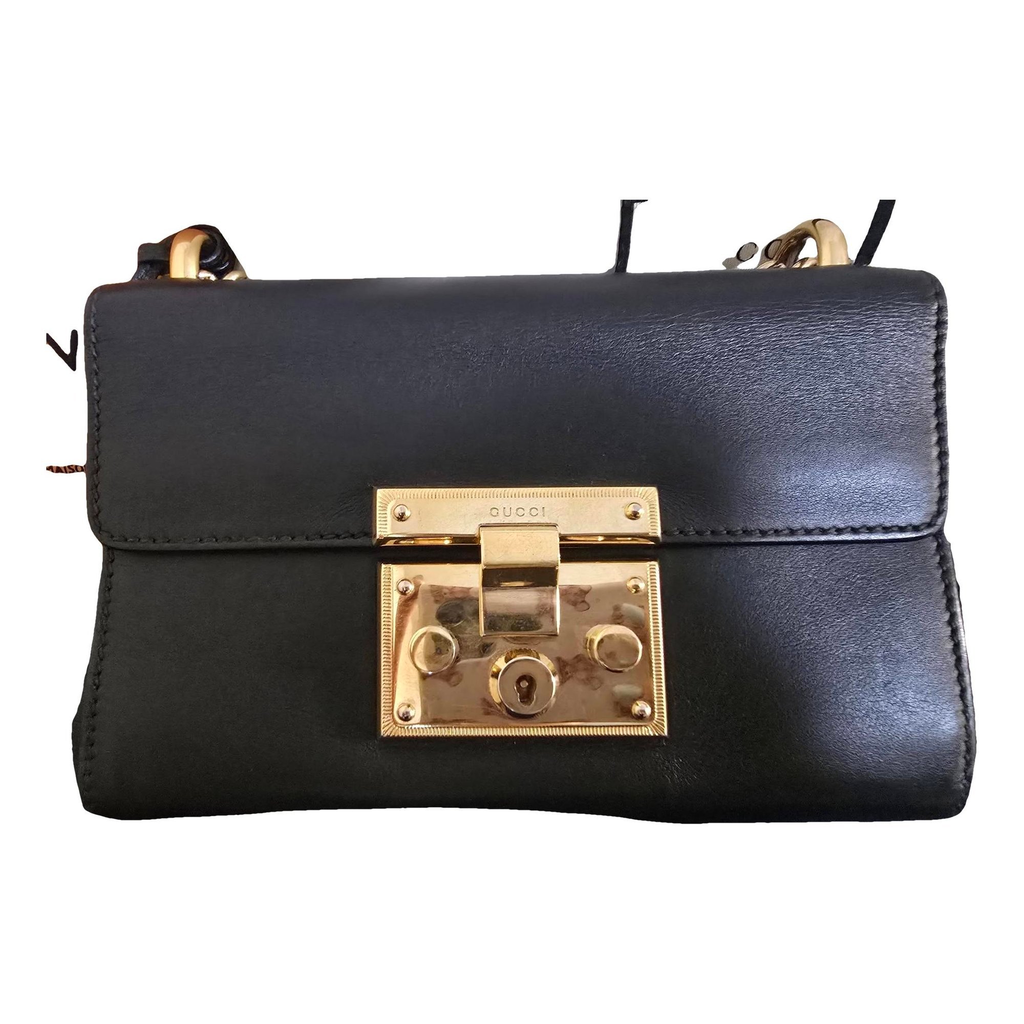 Padlock leather handbag