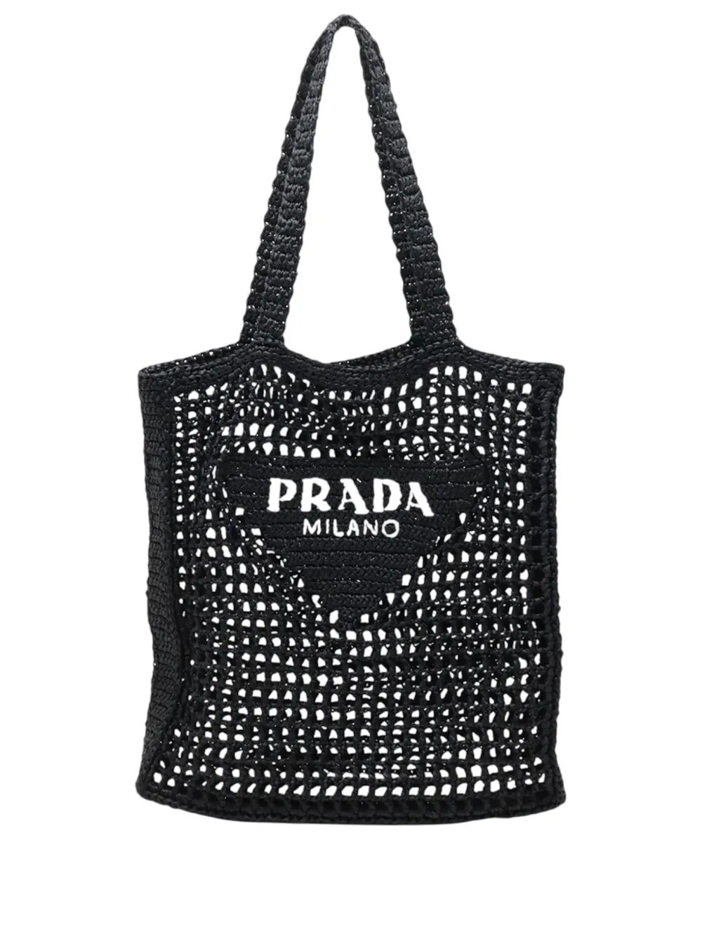 2010-2026 Raffia Effect Crochet Embroidered Logo tote bag