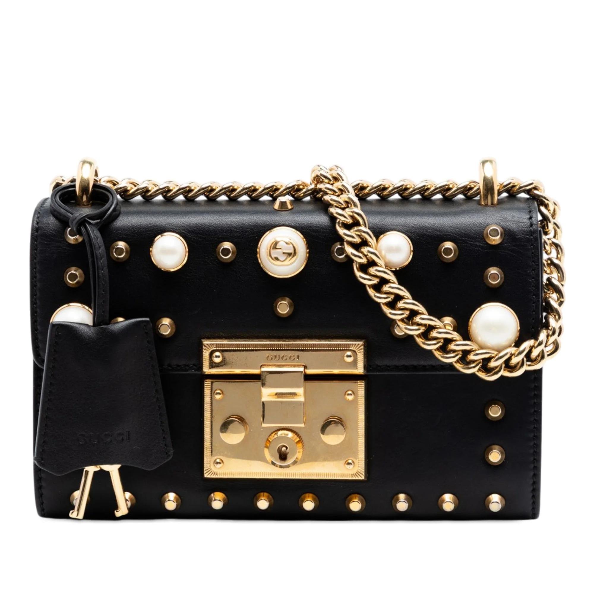 Padlock leather crossbody bag