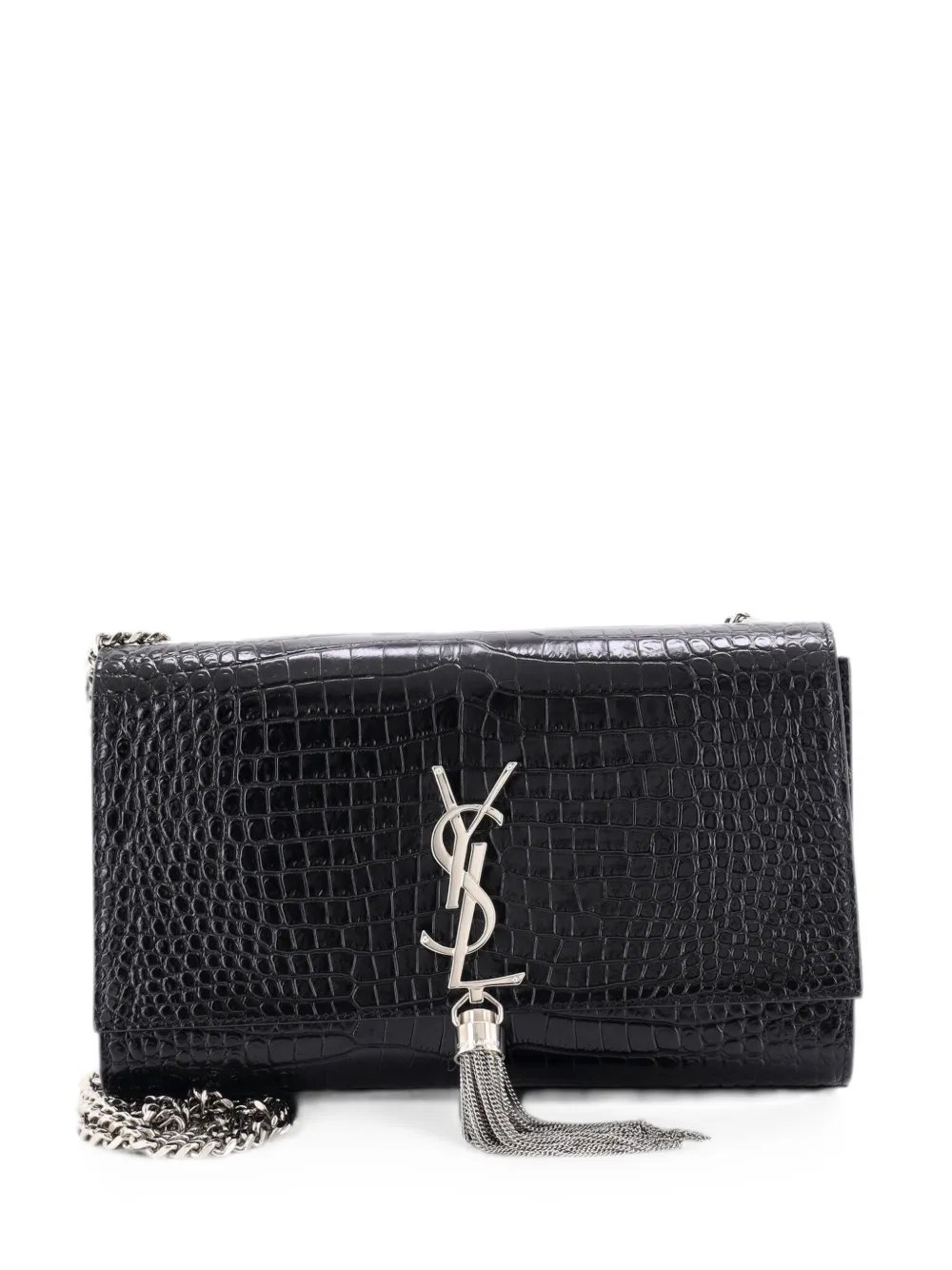 Classic Monogram Tassel Crocodile Embossed Leather Medium crossbody bag