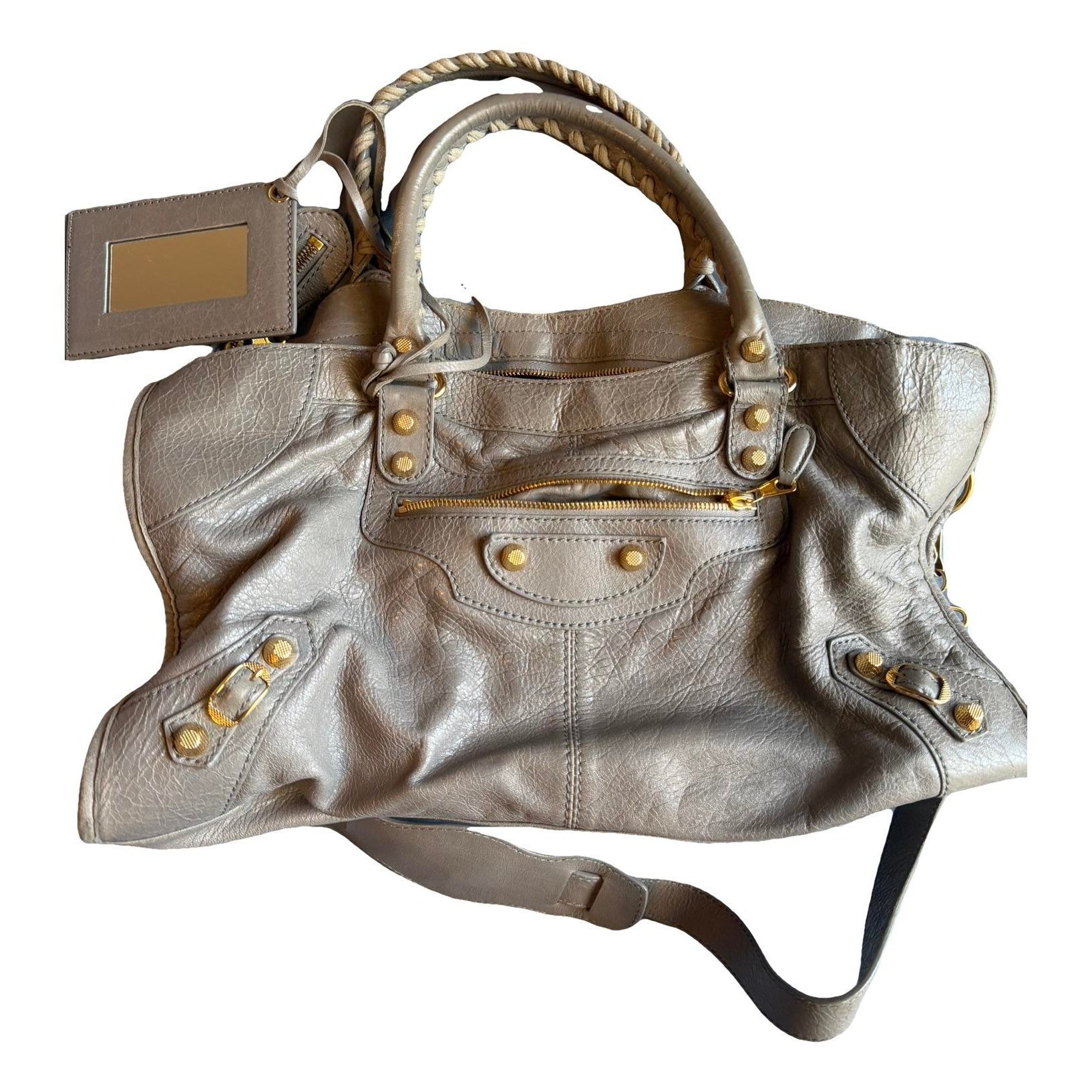 City leather handbag
