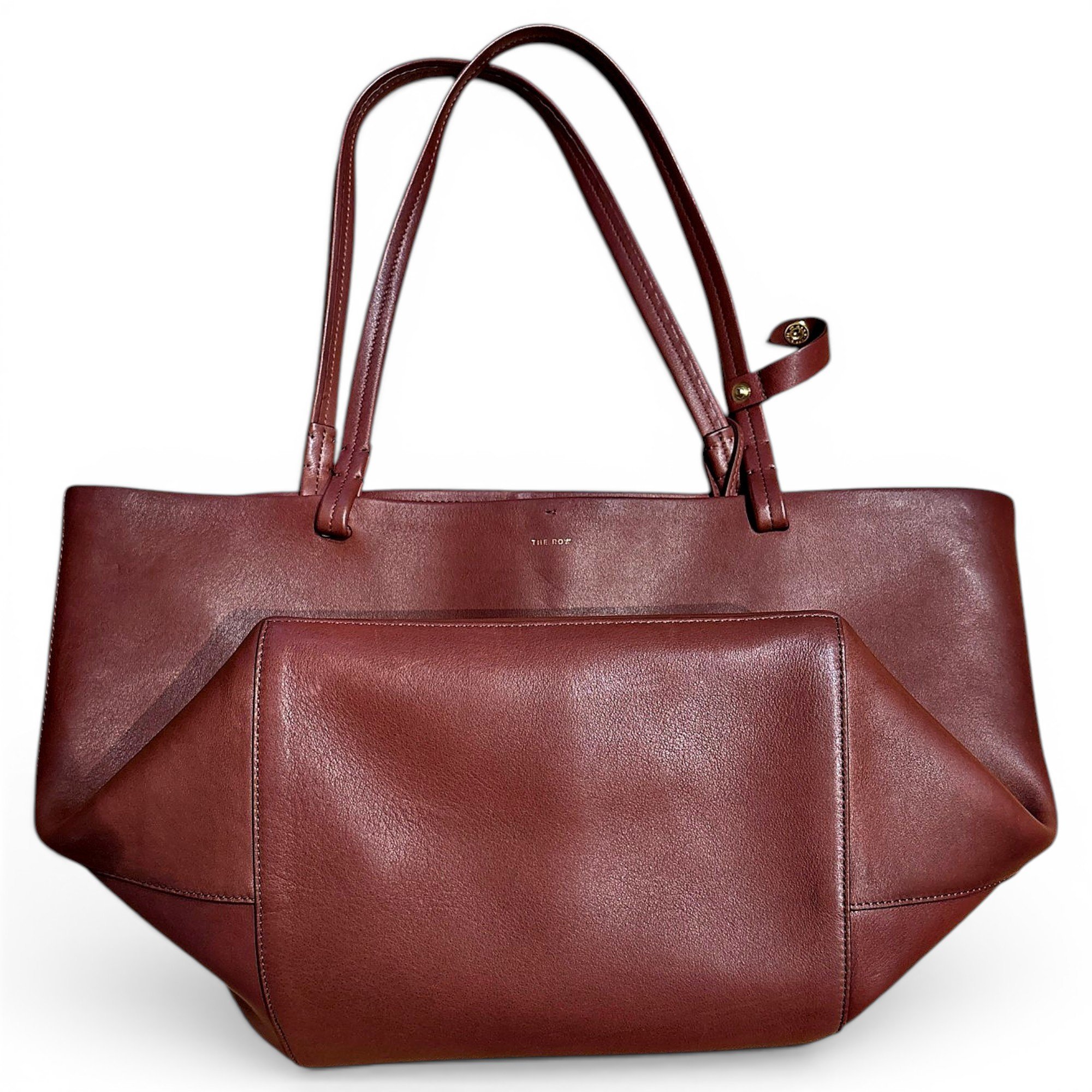 The Row Park Three leather tote