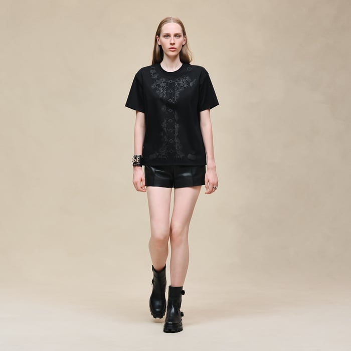 Noir T-shirt With Maxi Print