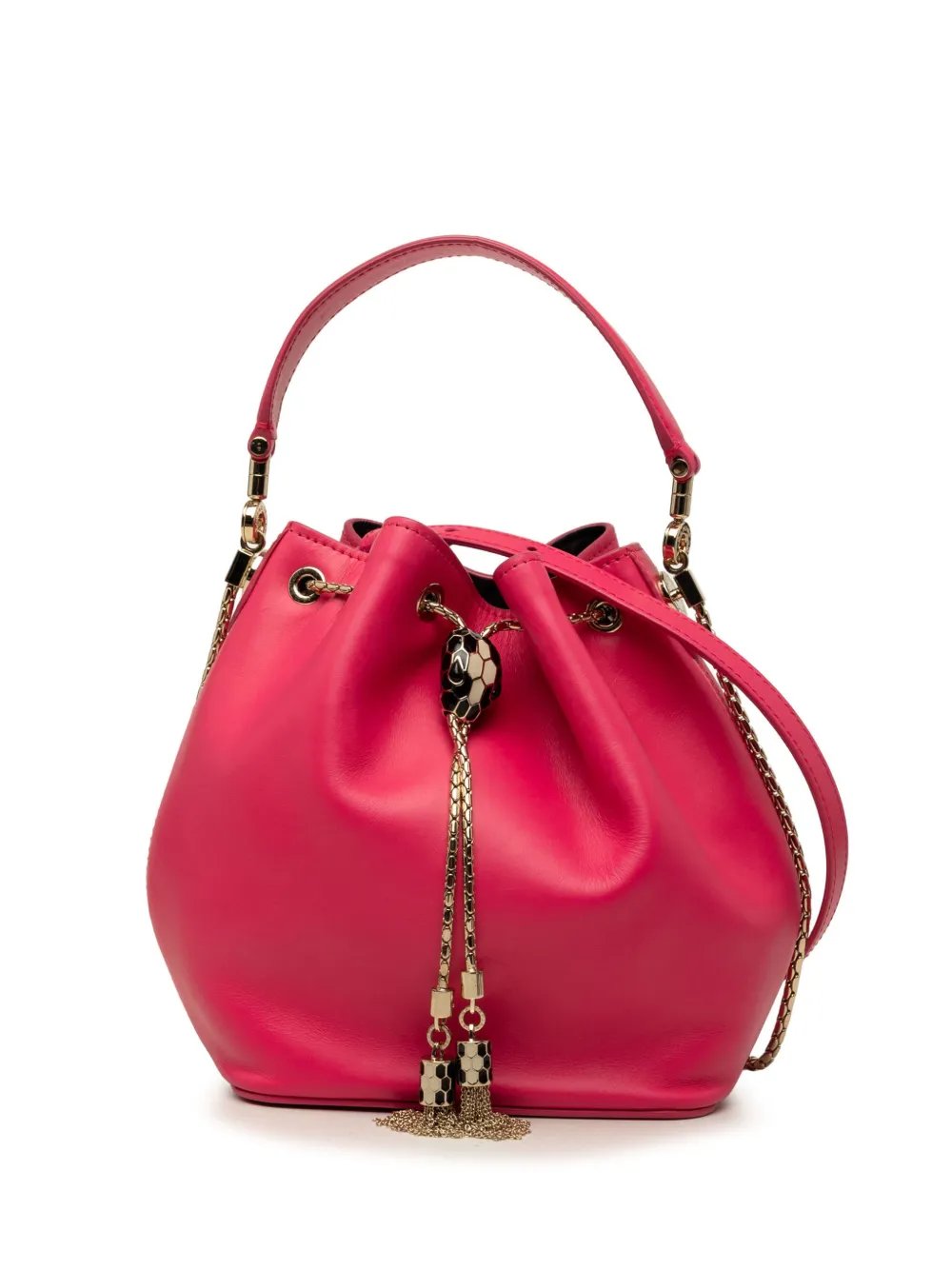 Bvlgari 2010-2026 Leather Serpenti Forever Bucket Bag satchel