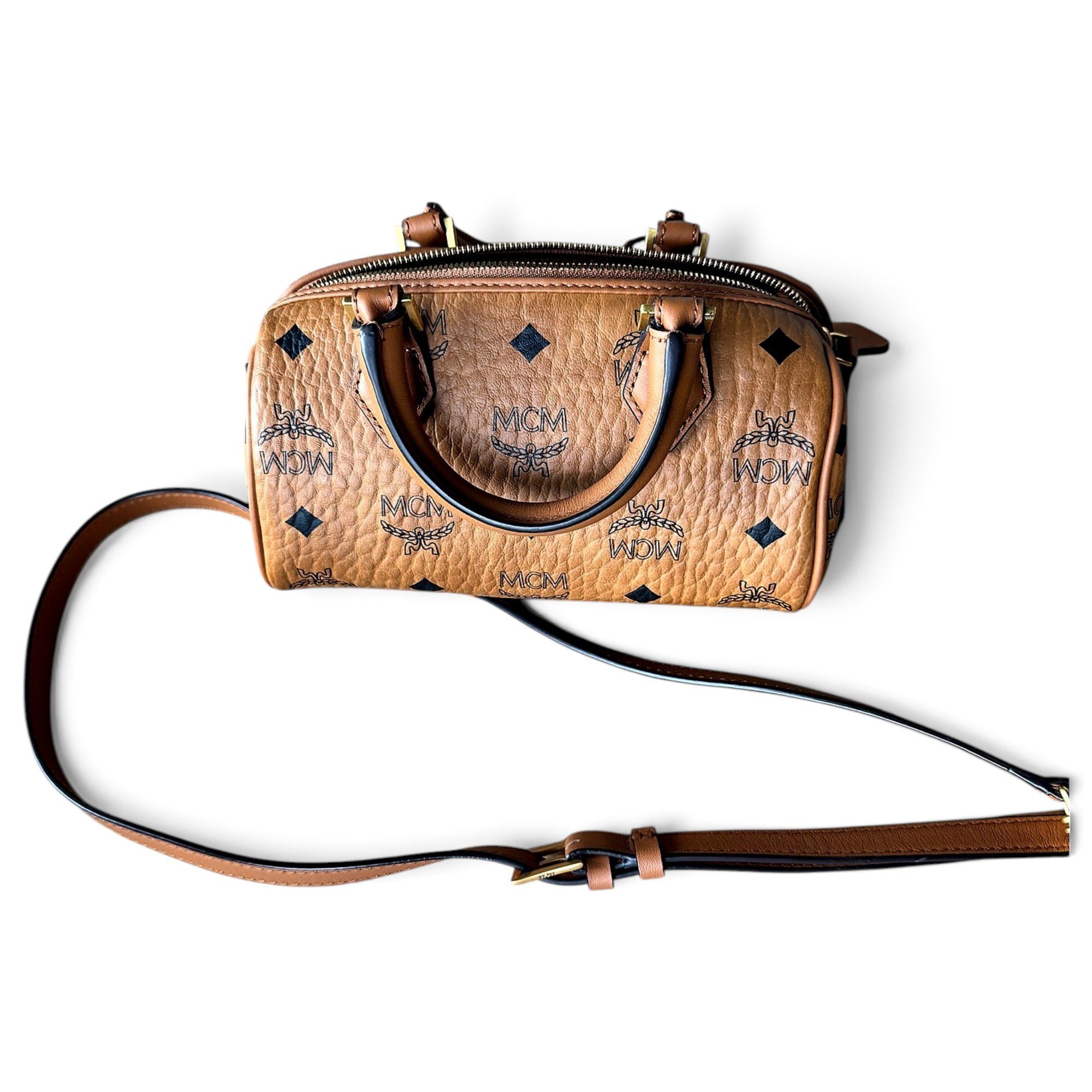 Boston leather bowling bag
