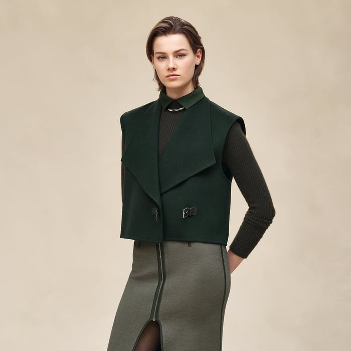 Vert Anglais Cashmere Sleeveless Short Vest