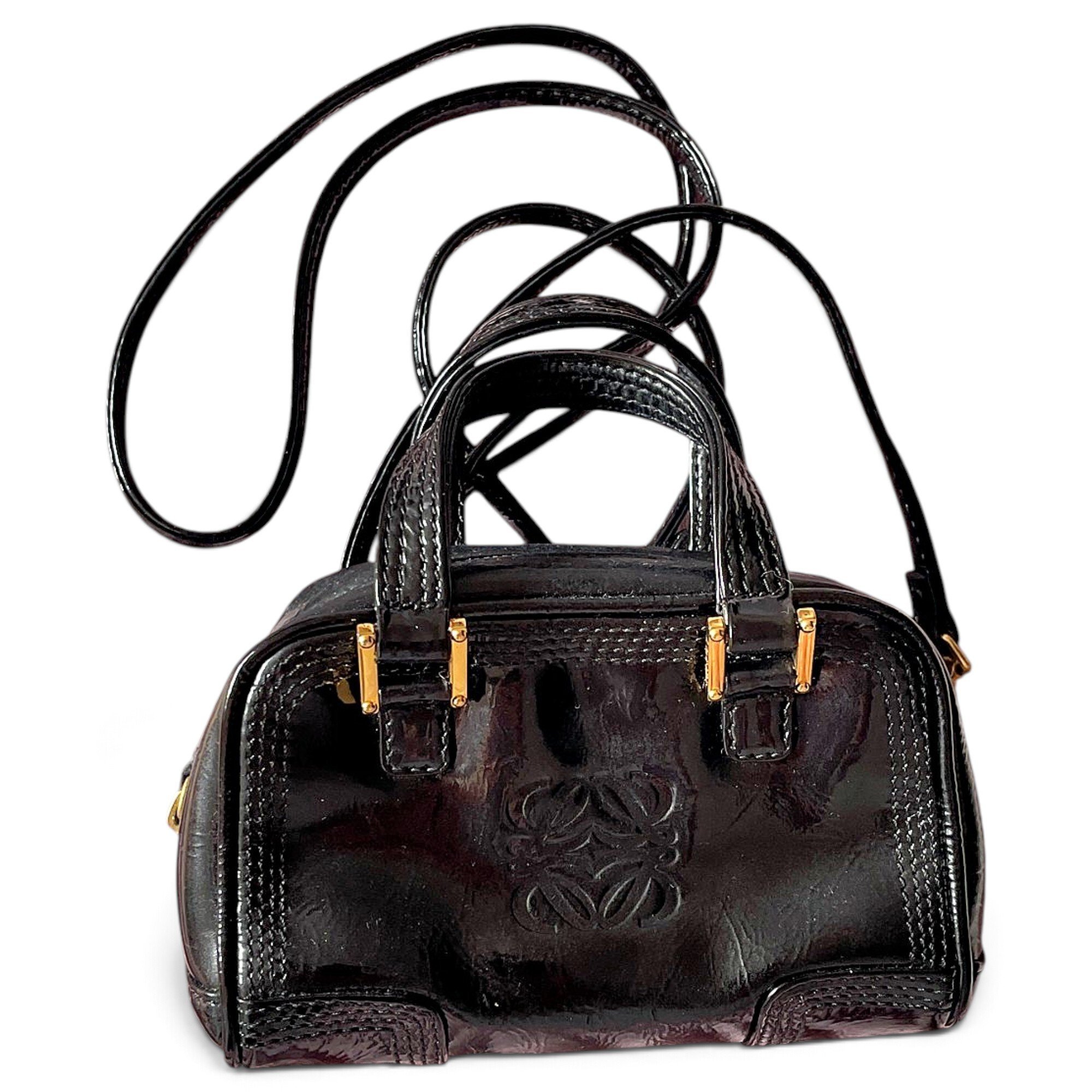 Amazona patent leather handbag