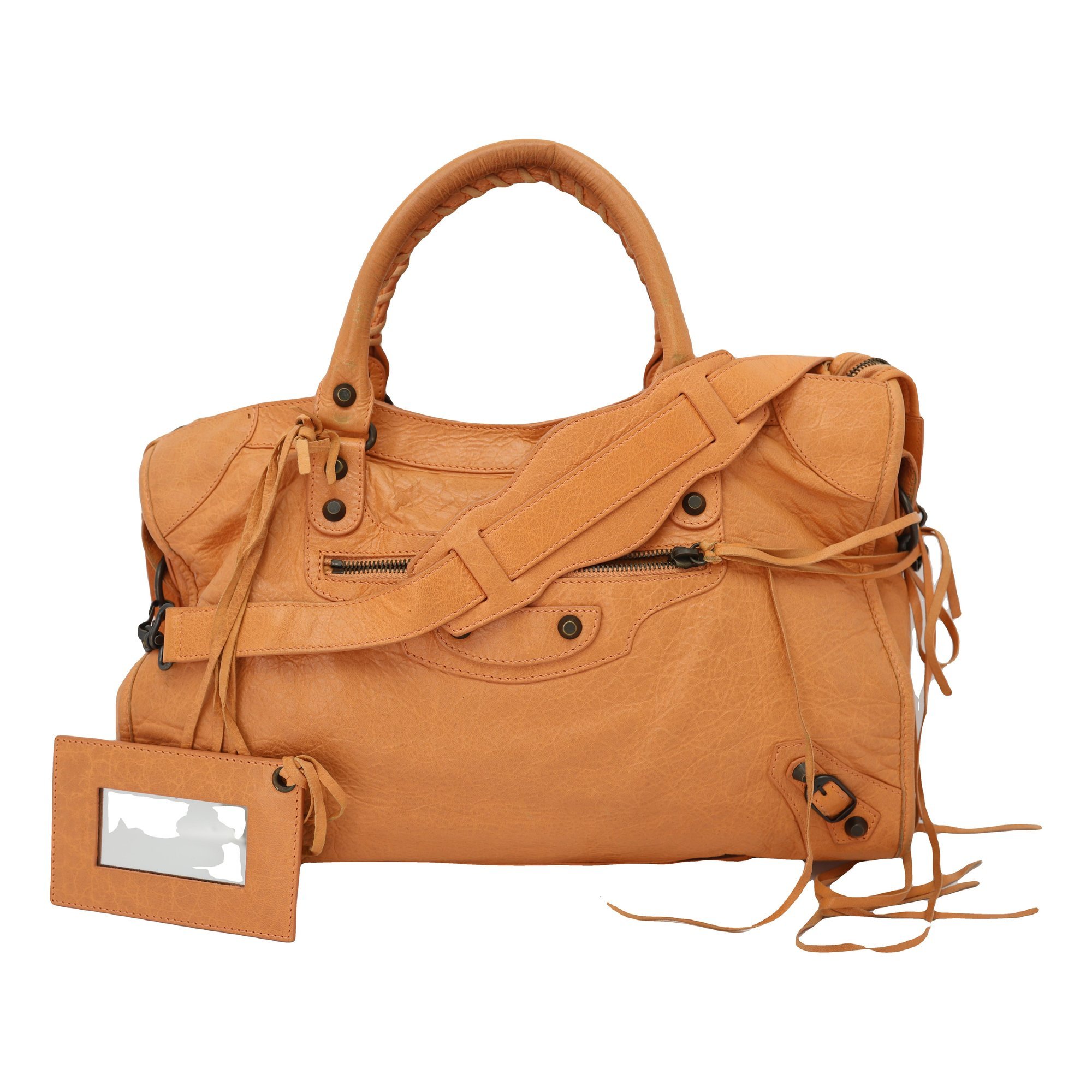 City leather handbag
