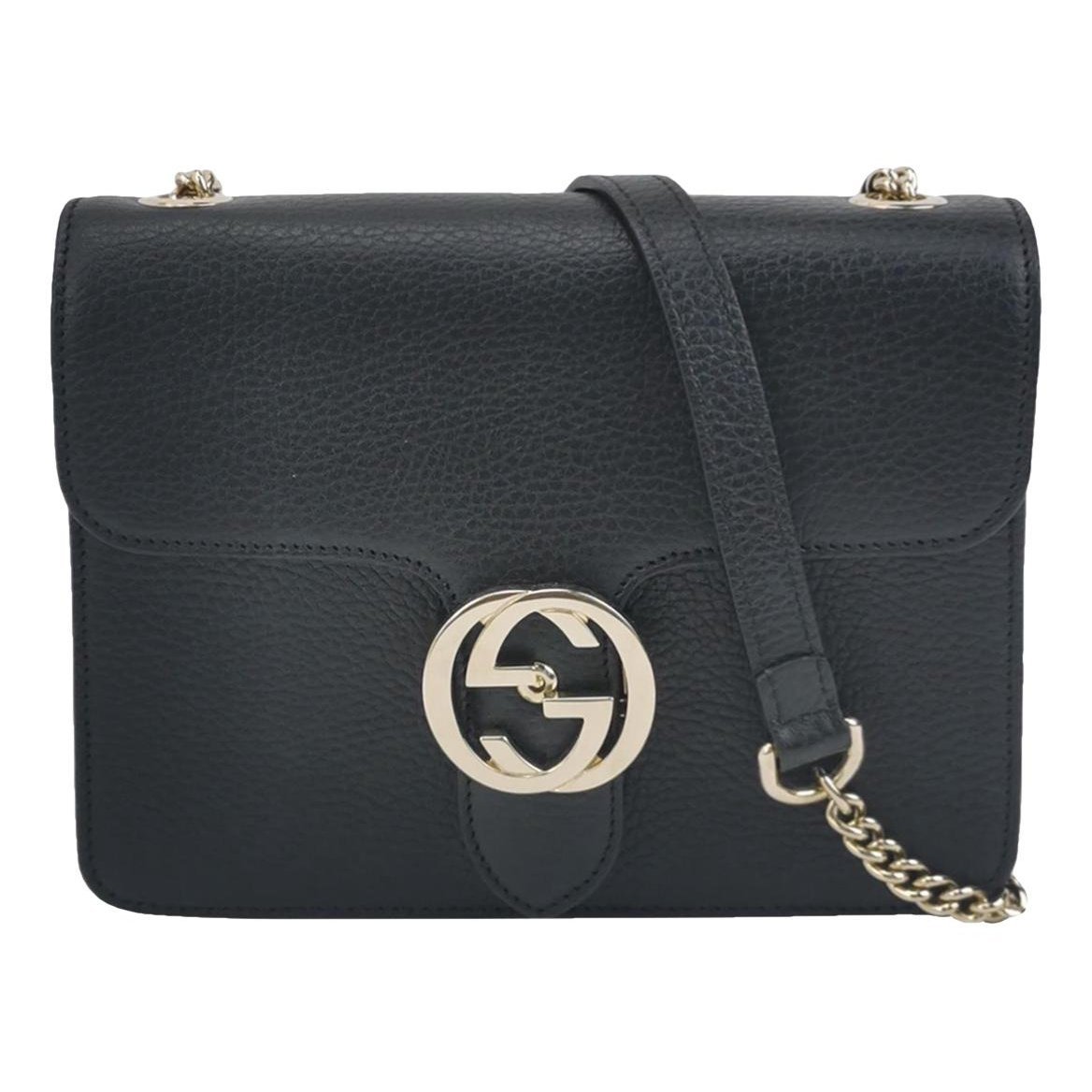 Interlocking leather handbag