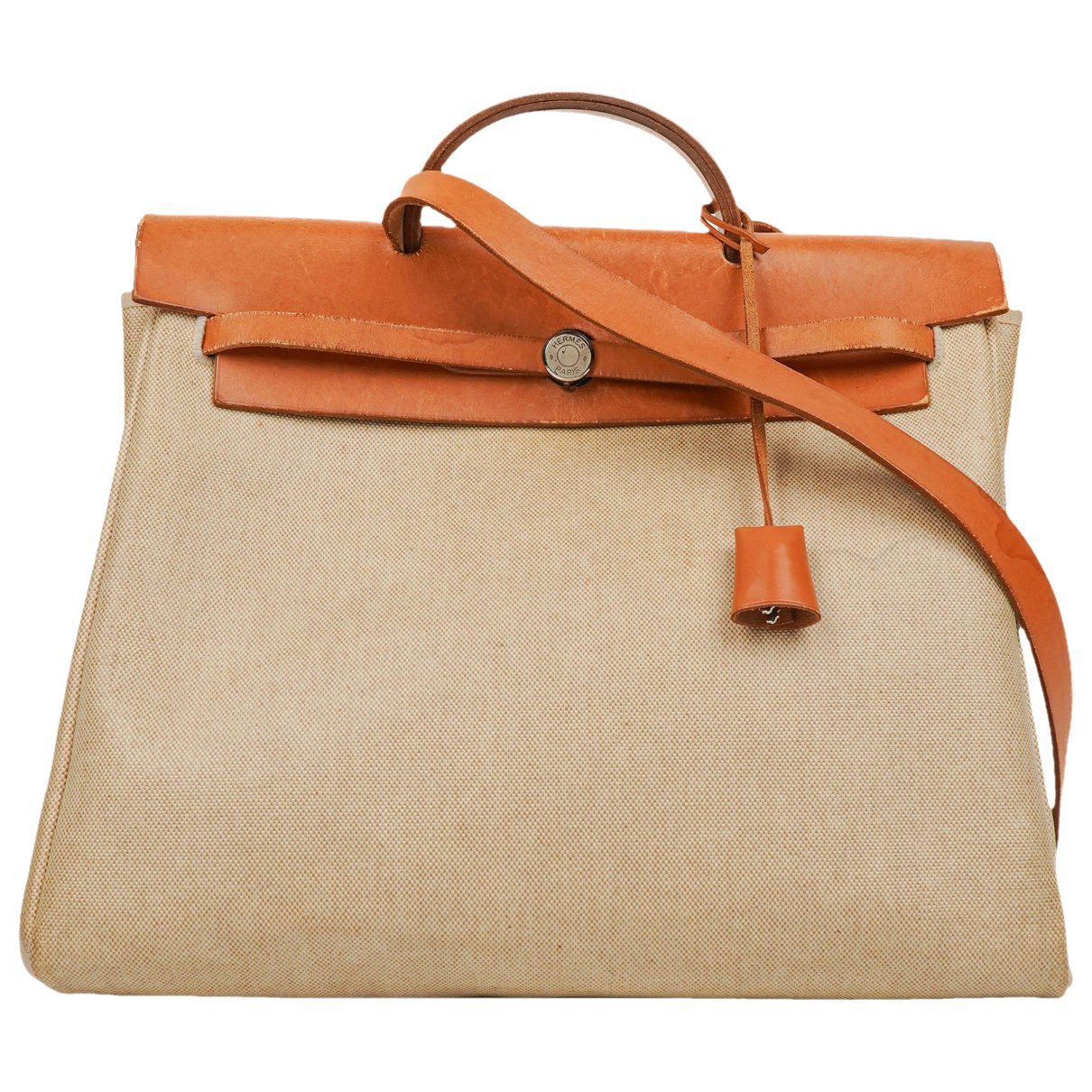 Hermes Herbag Handbag Natural Vache Leather 1998