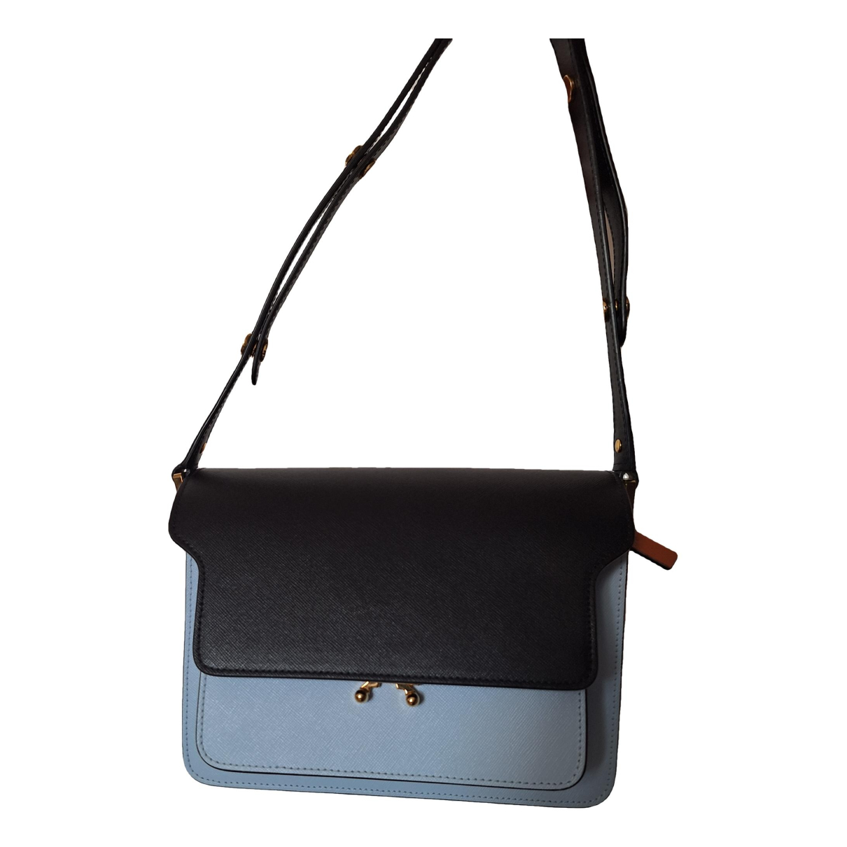 Trunk leather crossbody bag