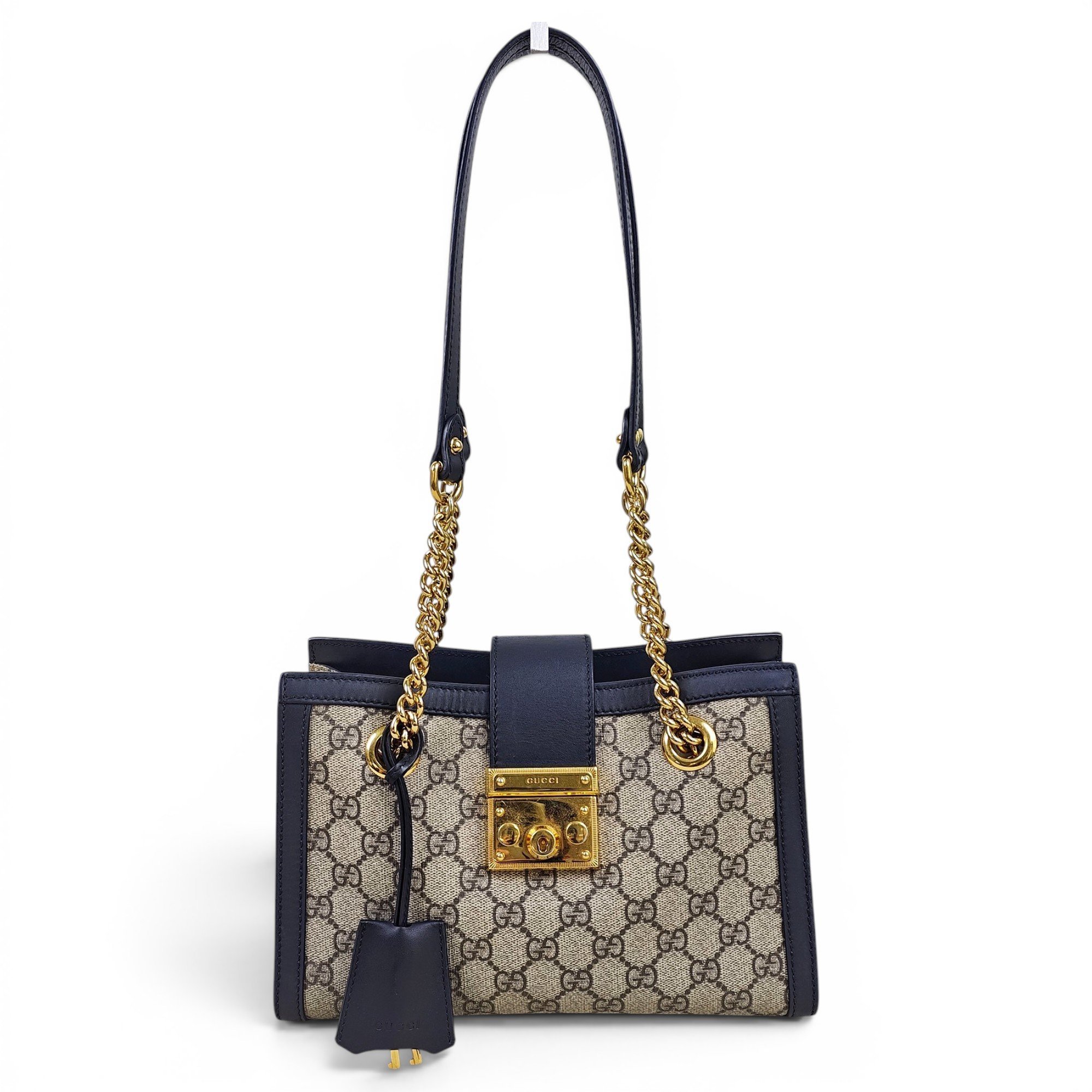 Padlock leather handbag