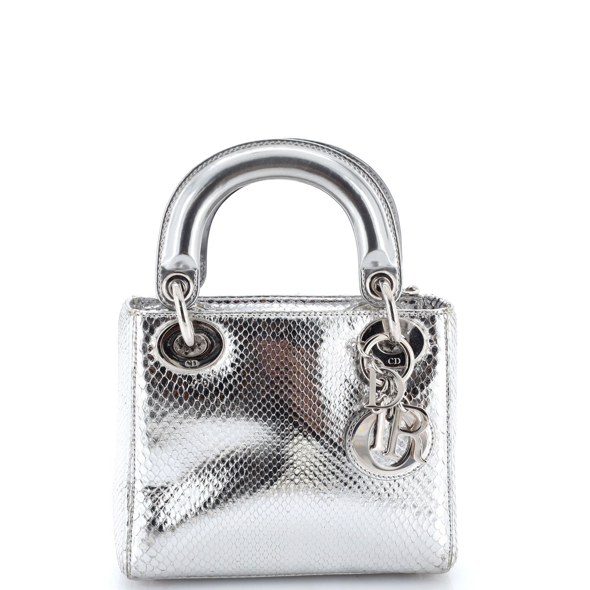 Dior Lady Dior Chain Bag Metallic Snakeskin Mini