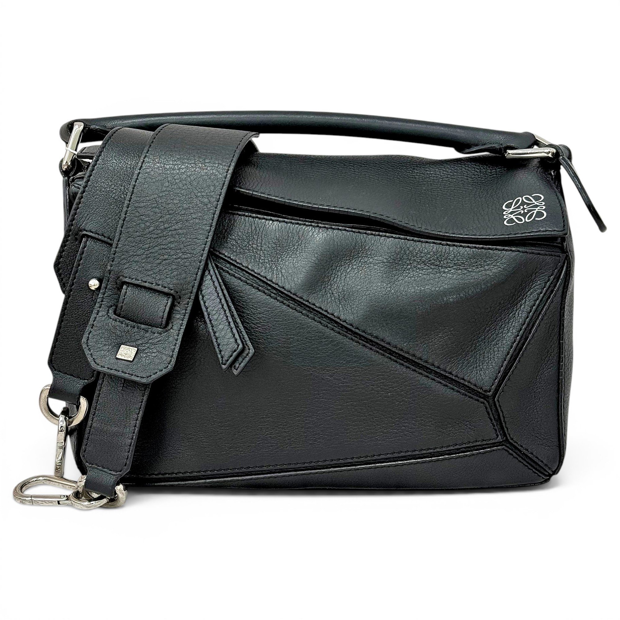 Puzzle leather handbag