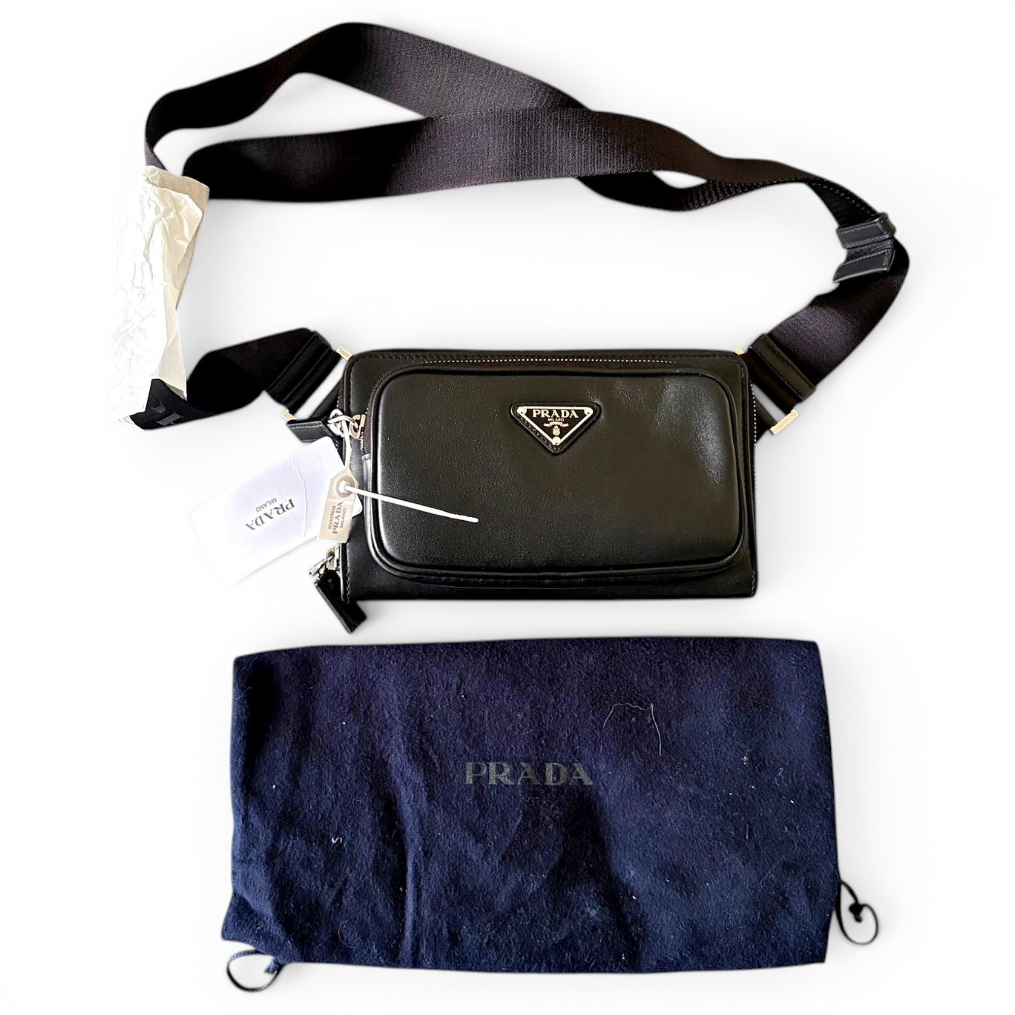 Leather clutch bag