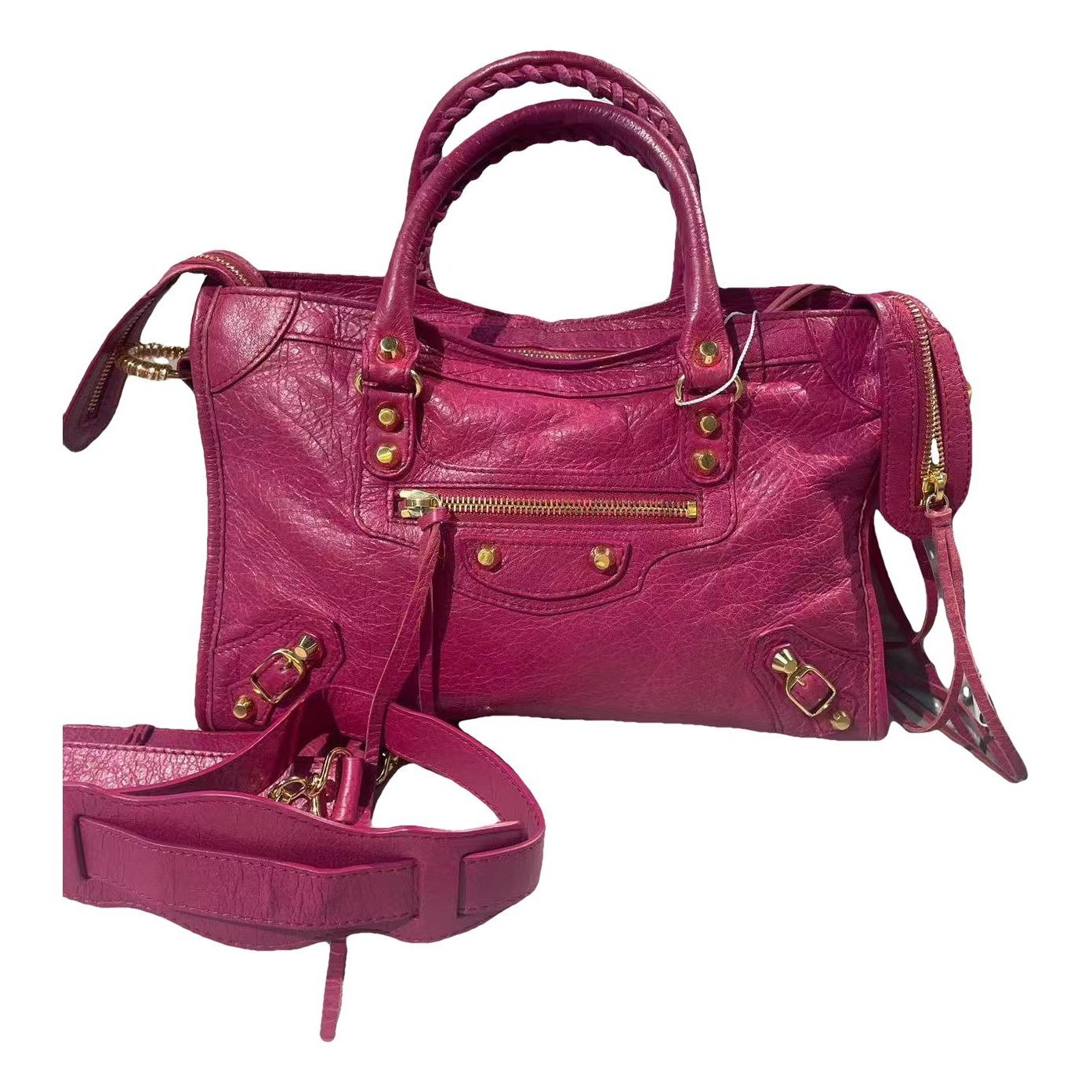 City leather handbag