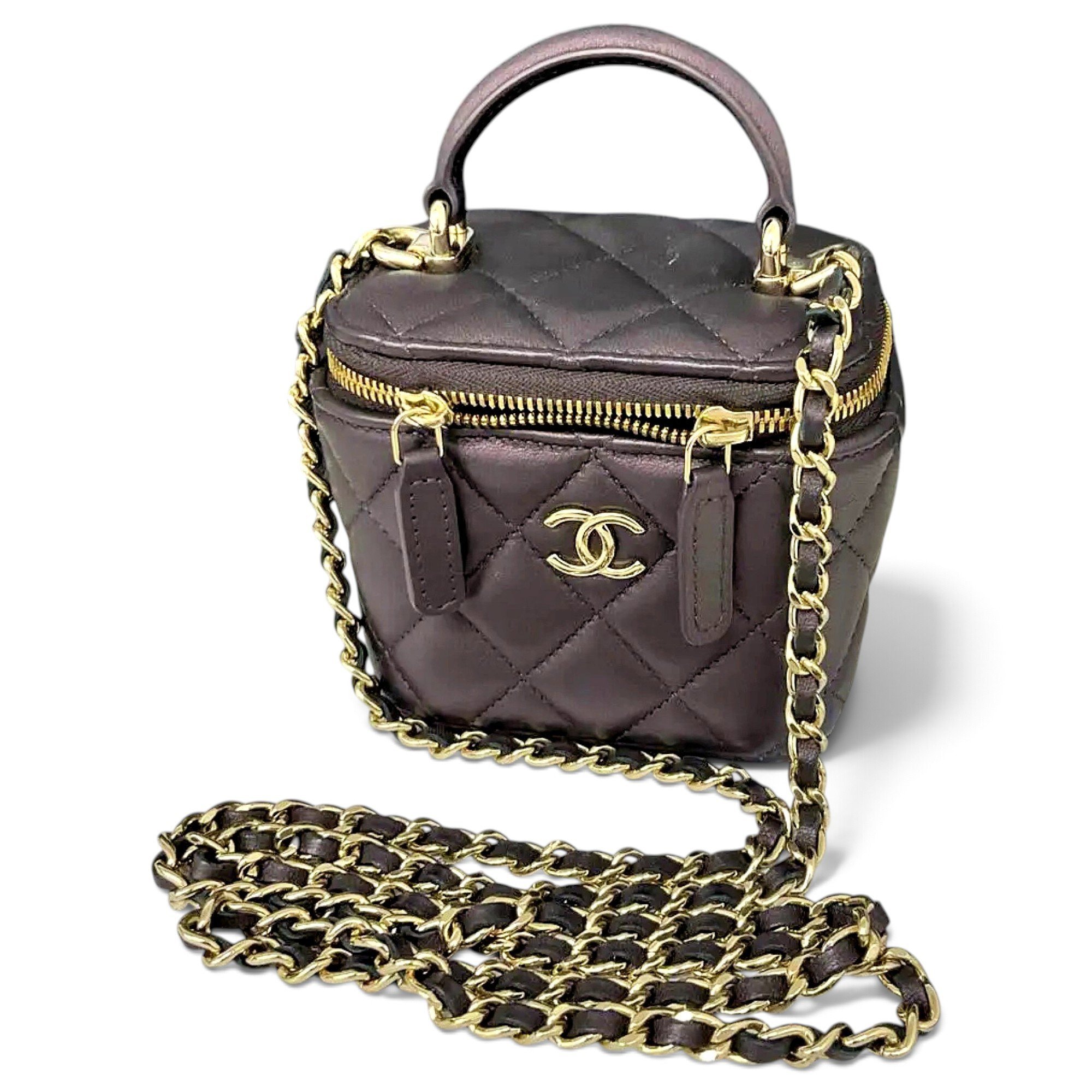 Trendy CC Vanity leather crossbody bag