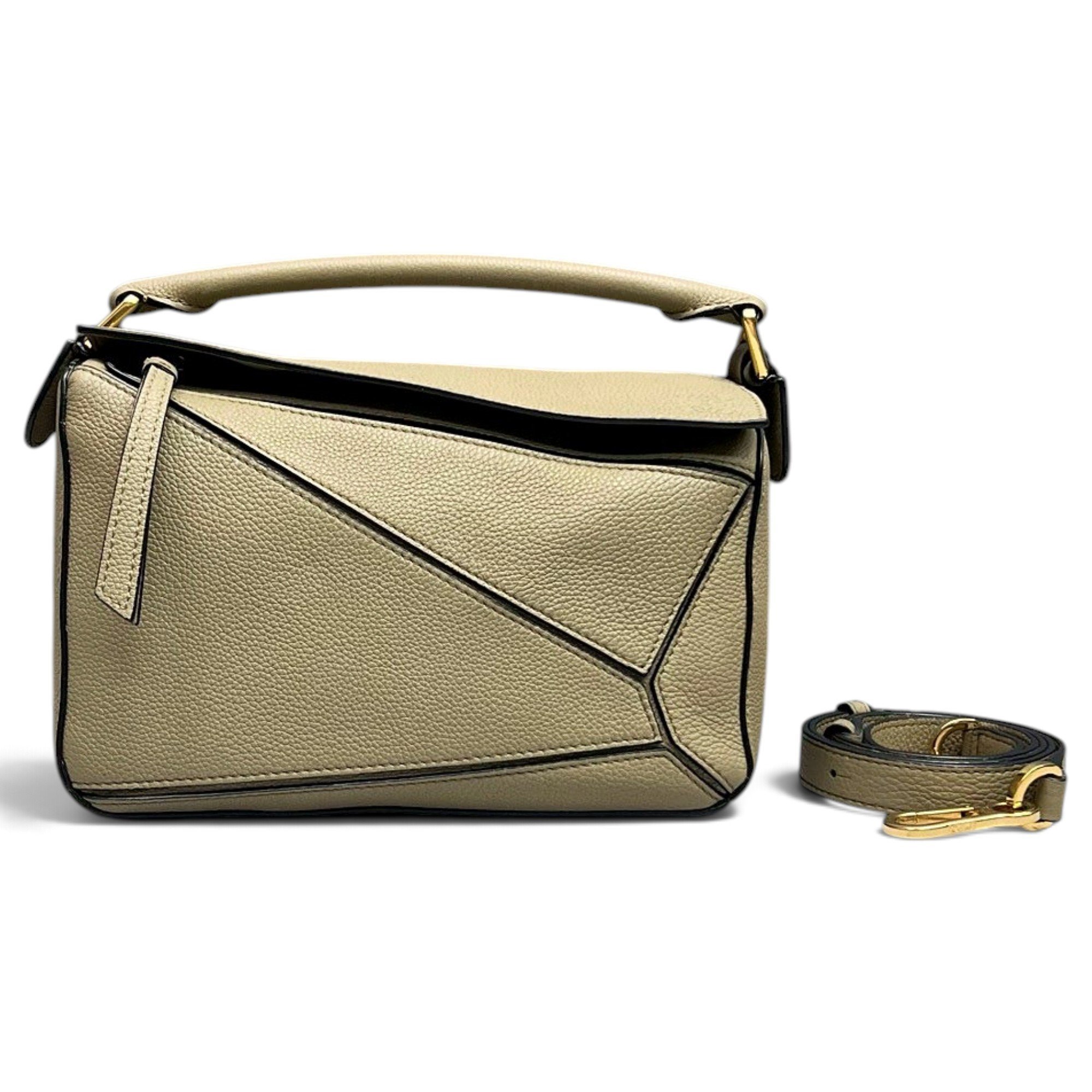 Puzzle leather handbag