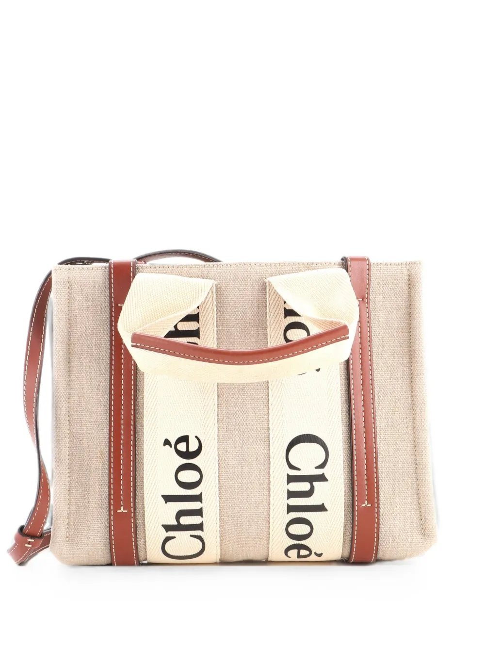 Woody Convertible Canvas with Leather Small tote bag