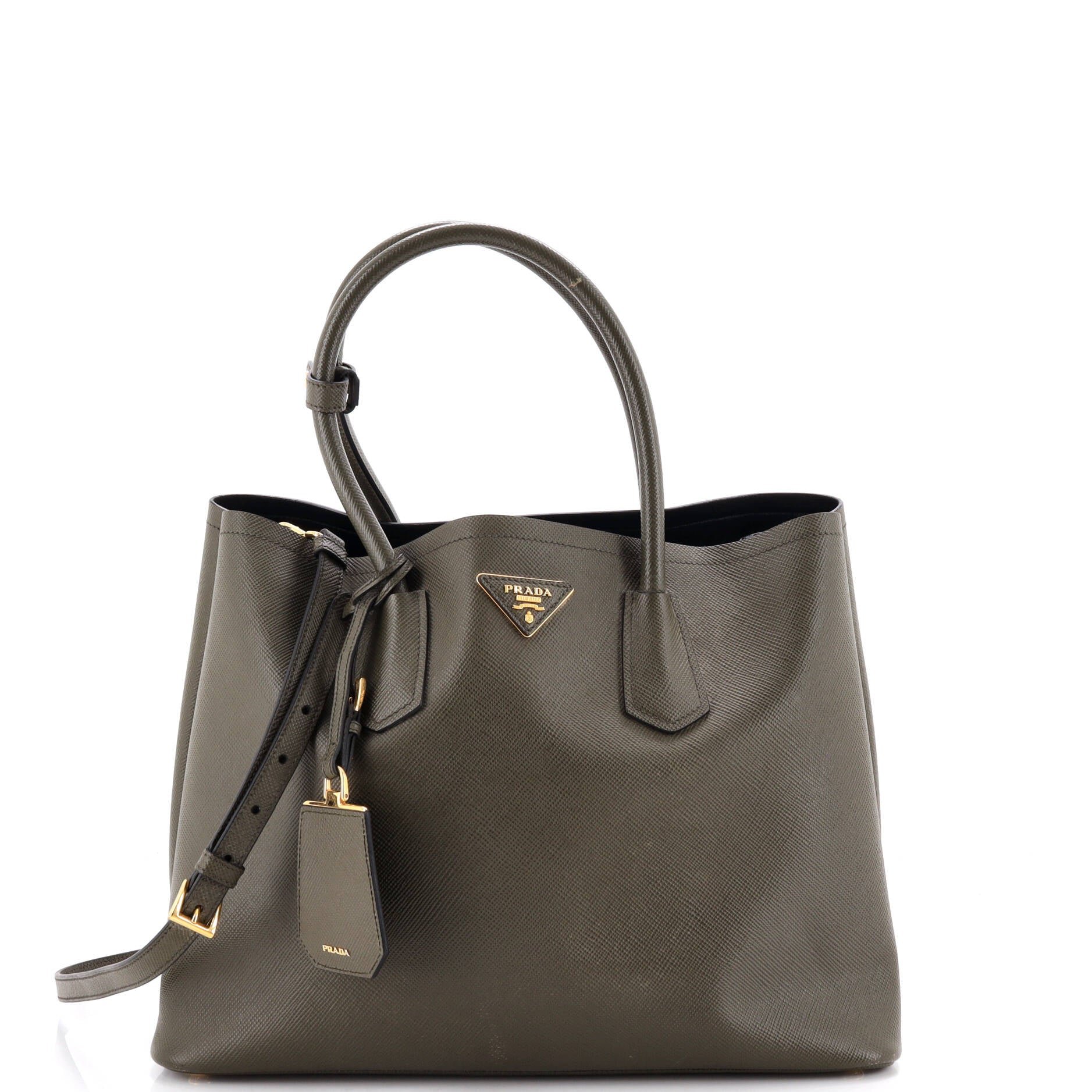 Cuir Double Tote Saffiano Leather Medium