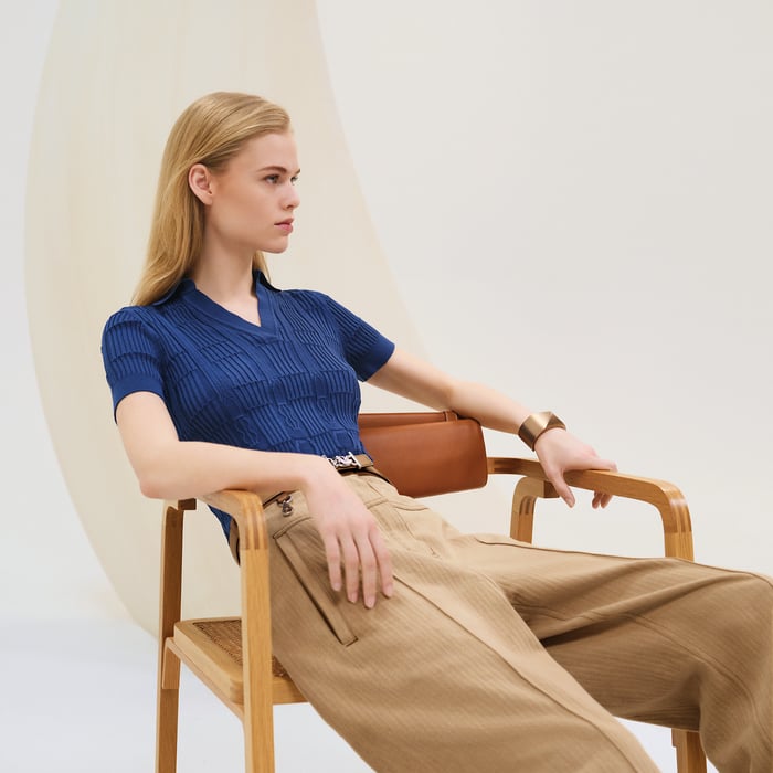 Bleu Hudson "Coaching" Short-sleeve Sweater