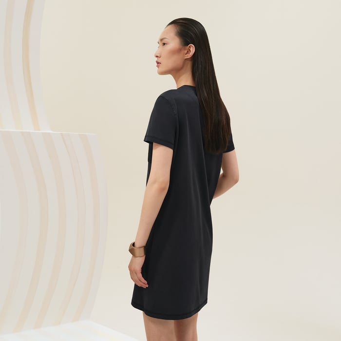 Bleu Noir Embroidered Pocket Dress