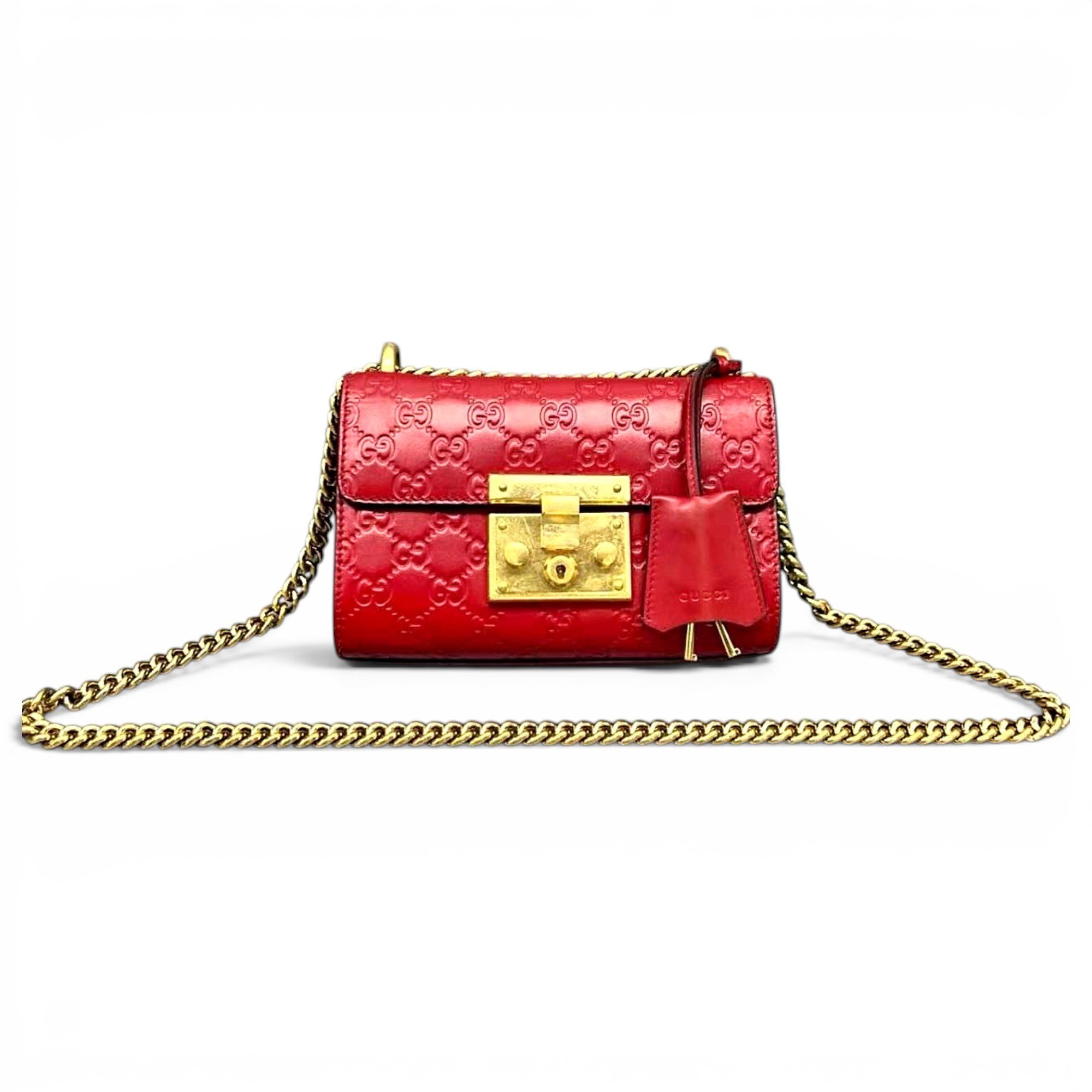 Padlock leather handbag