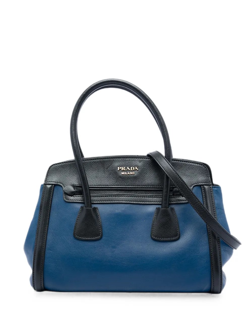 2013-2026 Bicolor Saffiano Trimmed City Calf Double Zip satchel