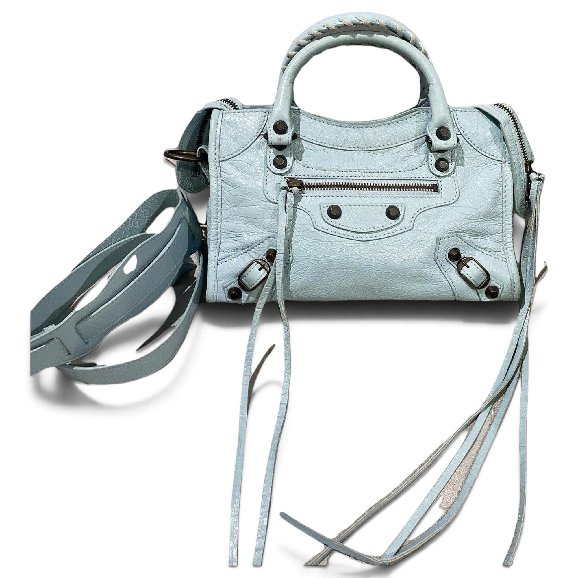 City leather handbag