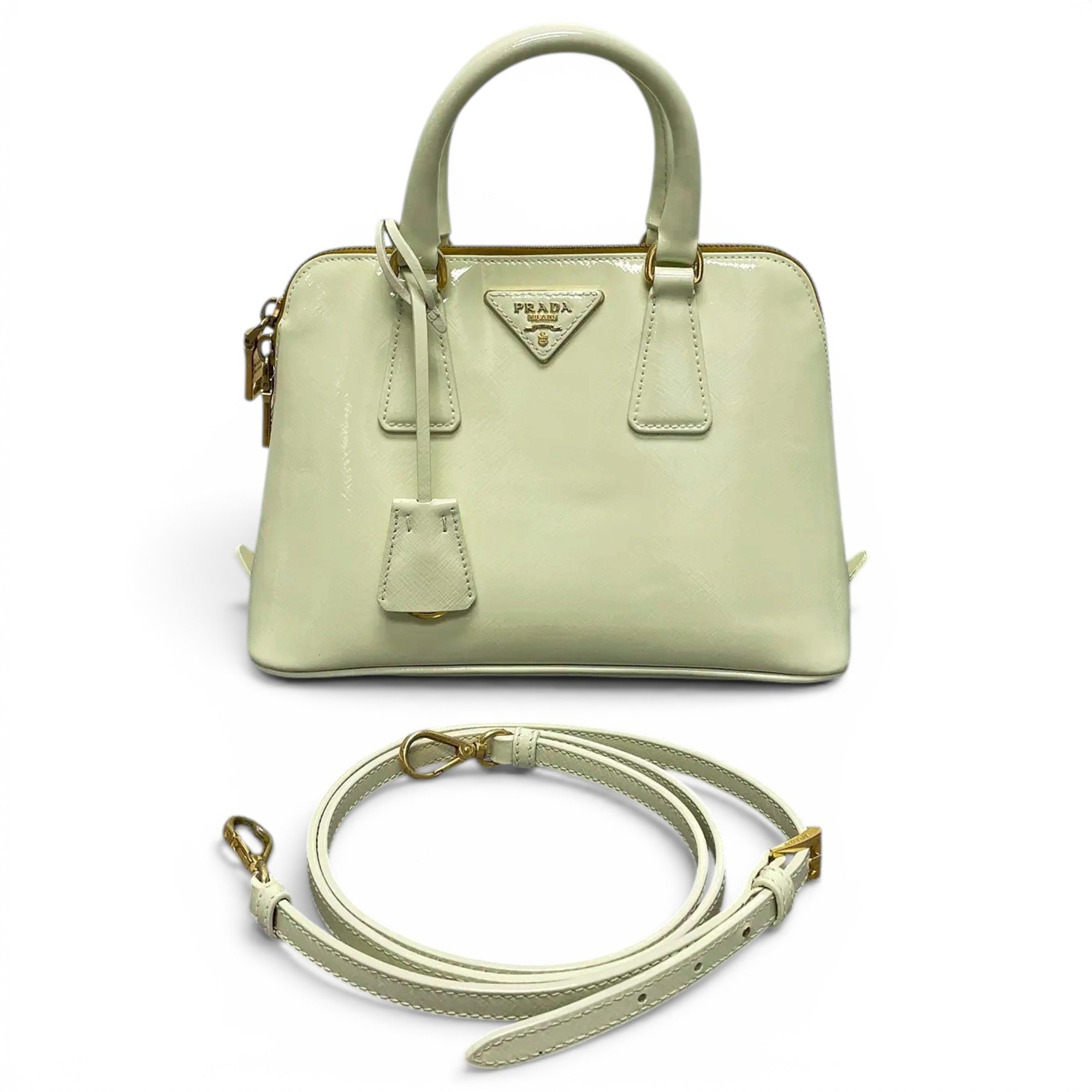 Promenade patent leather handbag