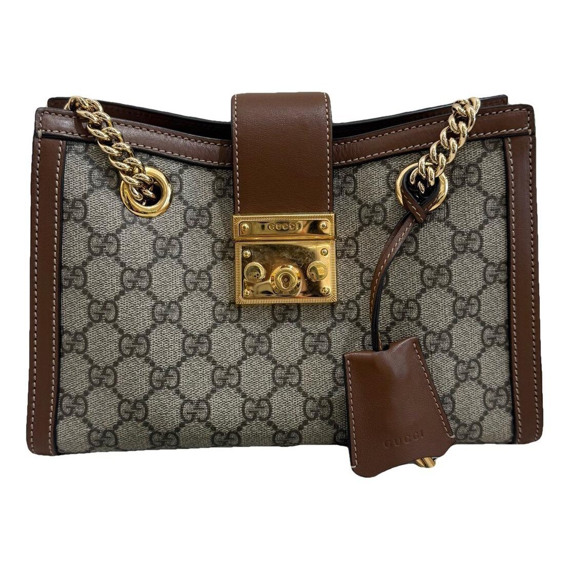 Padlock leather handbag