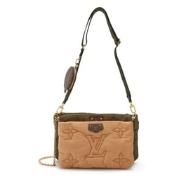 Louis Vuitton Beige and Green Monogram Econyl Nylon Maxi Multi Pochette Accessoires Gold Hardware, 2021