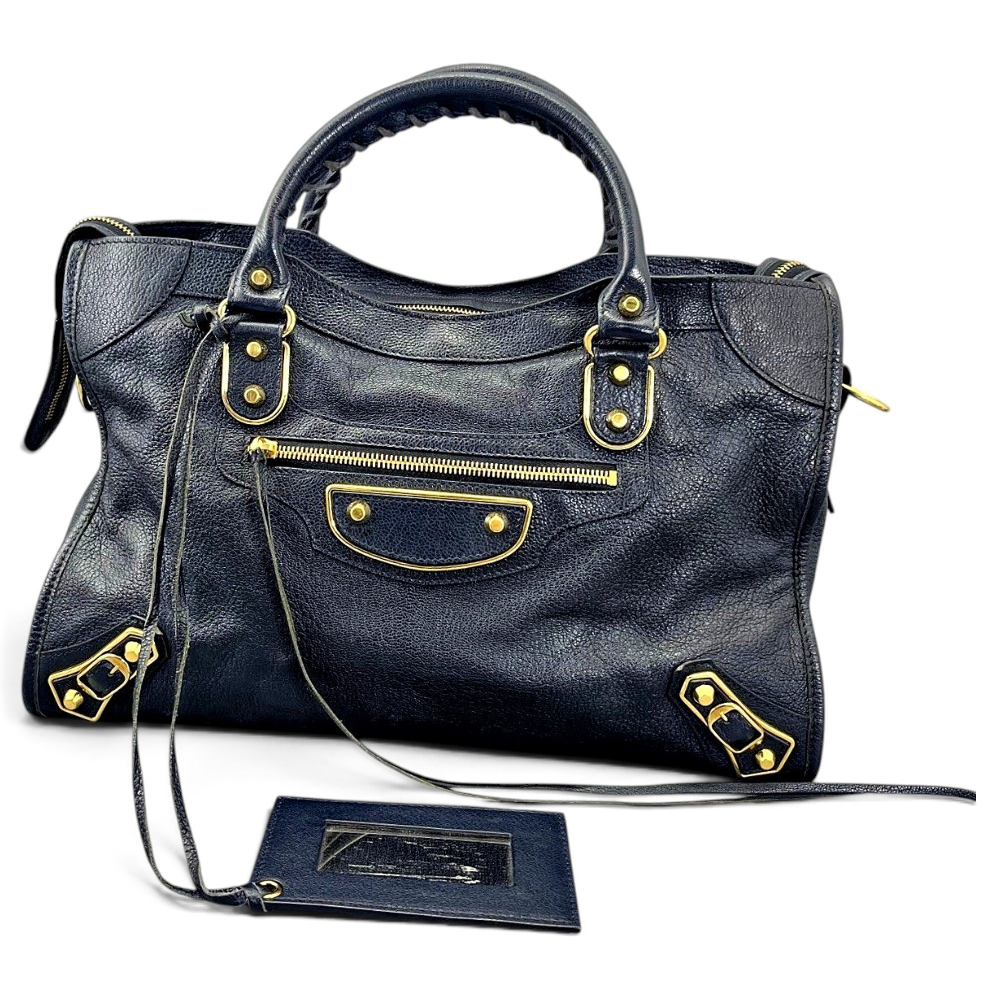 City leather handbag